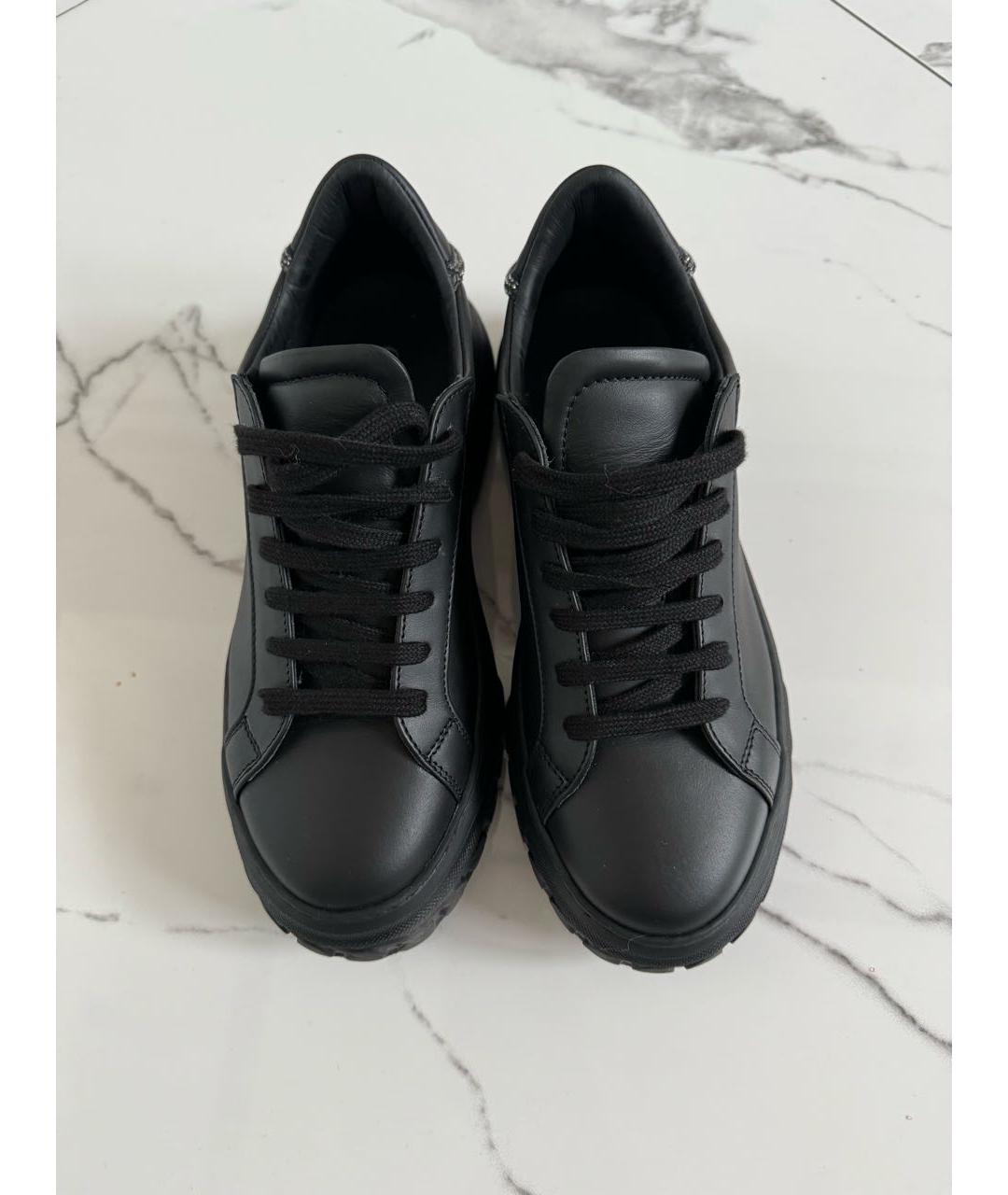 CASADEI Черные кожаные кроссовки, фото 2