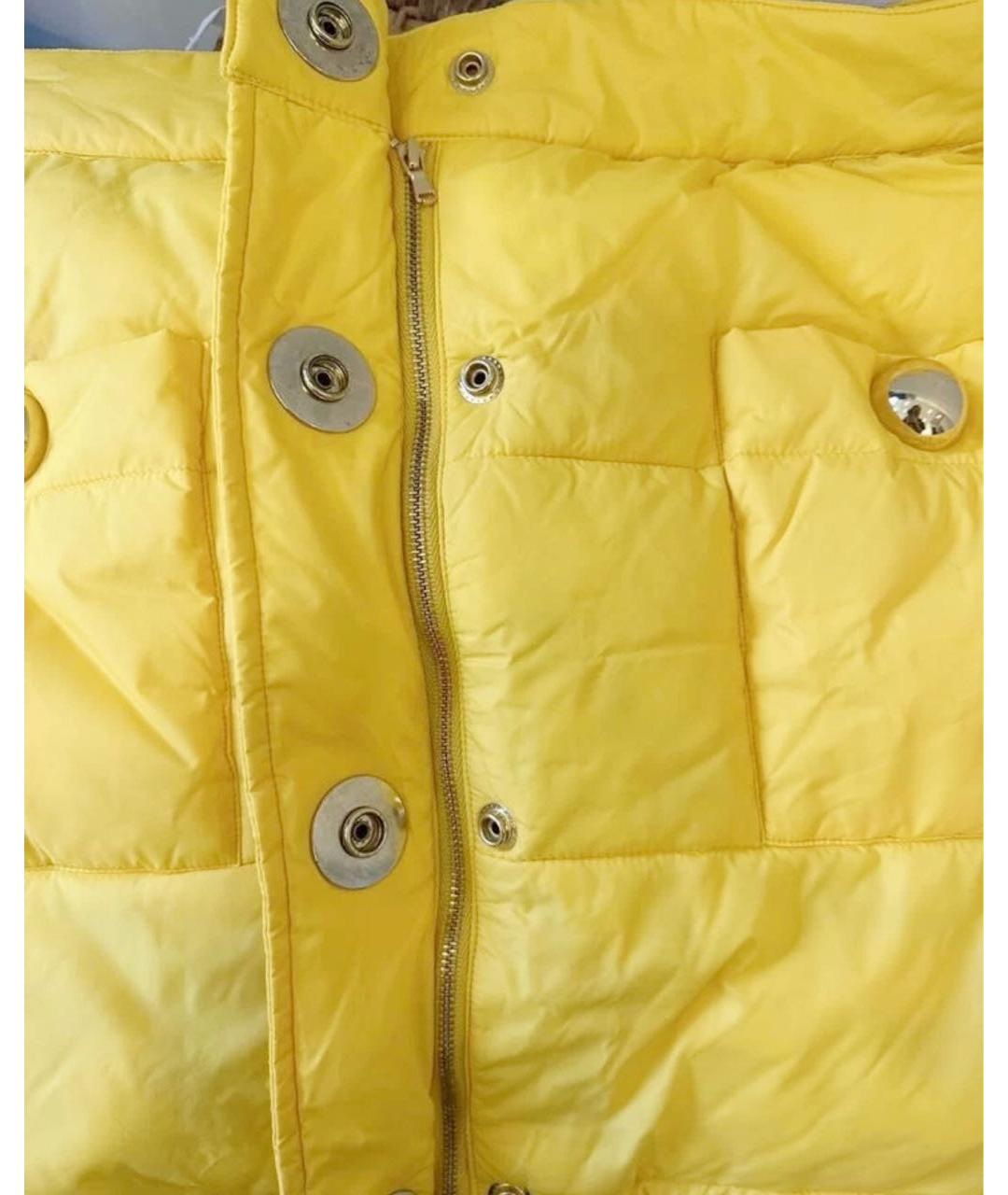 MOSCHINO Желтая полиэстеровая юбка мини, фото 4