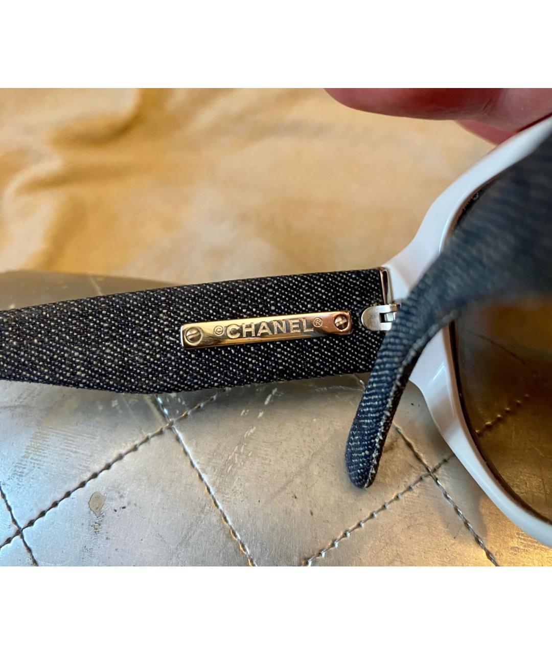 CHANEL Белые пластиковые солнцезащитные очки, фото 6