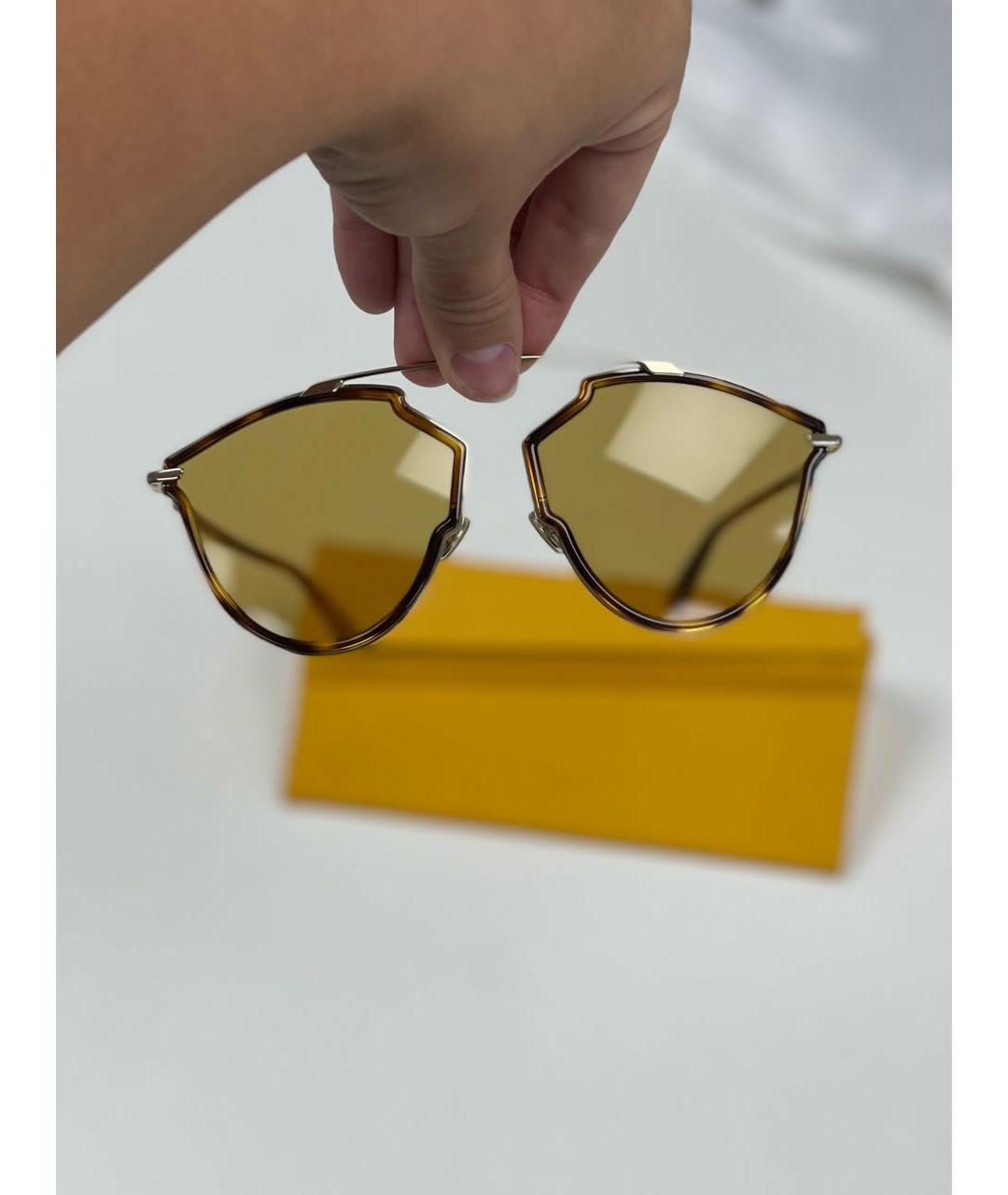 CHRISTIAN DIOR PRE-OWNED Коричневые солнцезащитные очки, фото 3