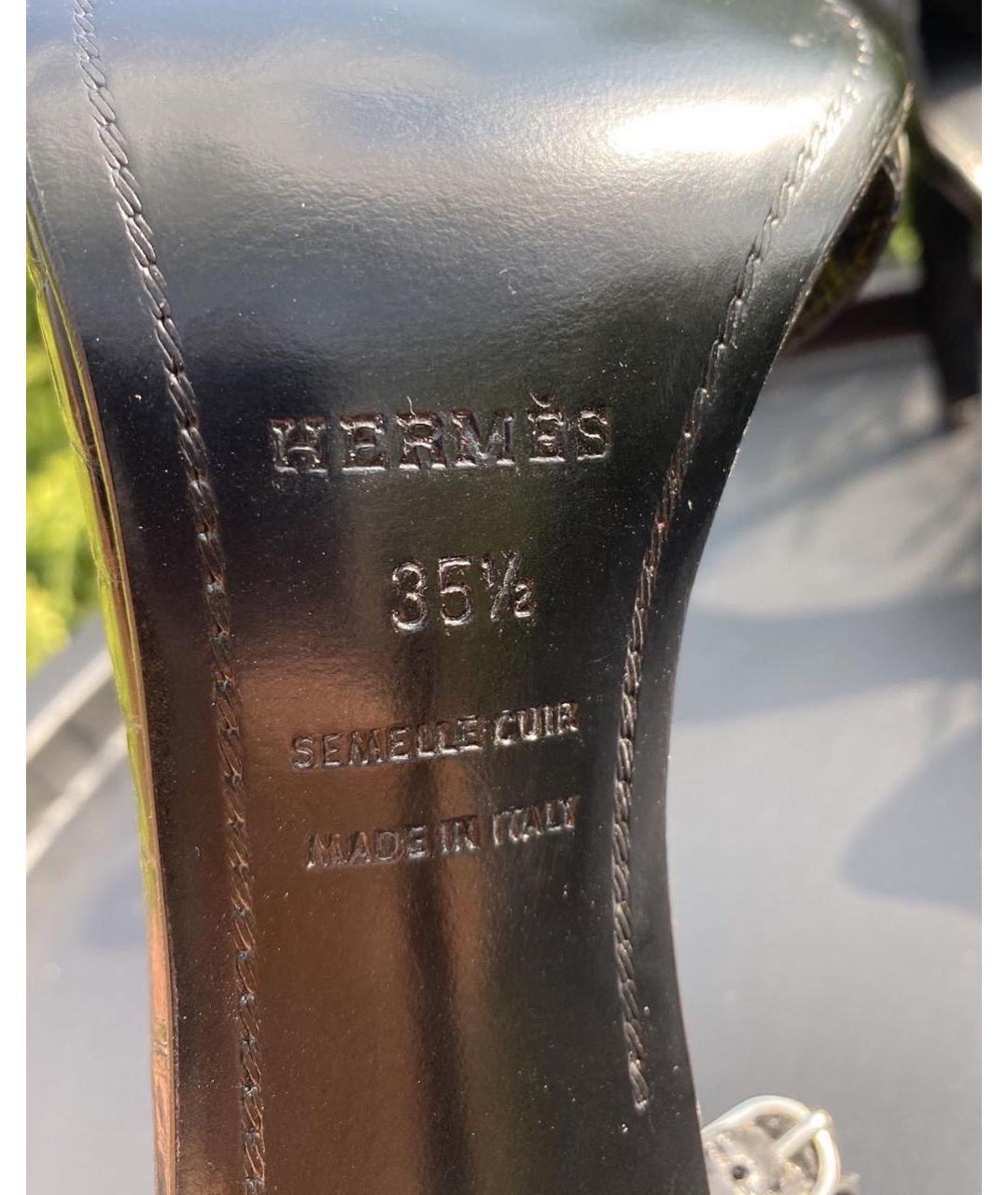 HERMES PRE-OWNED Черные босоножки из экзотической кожи, фото 2