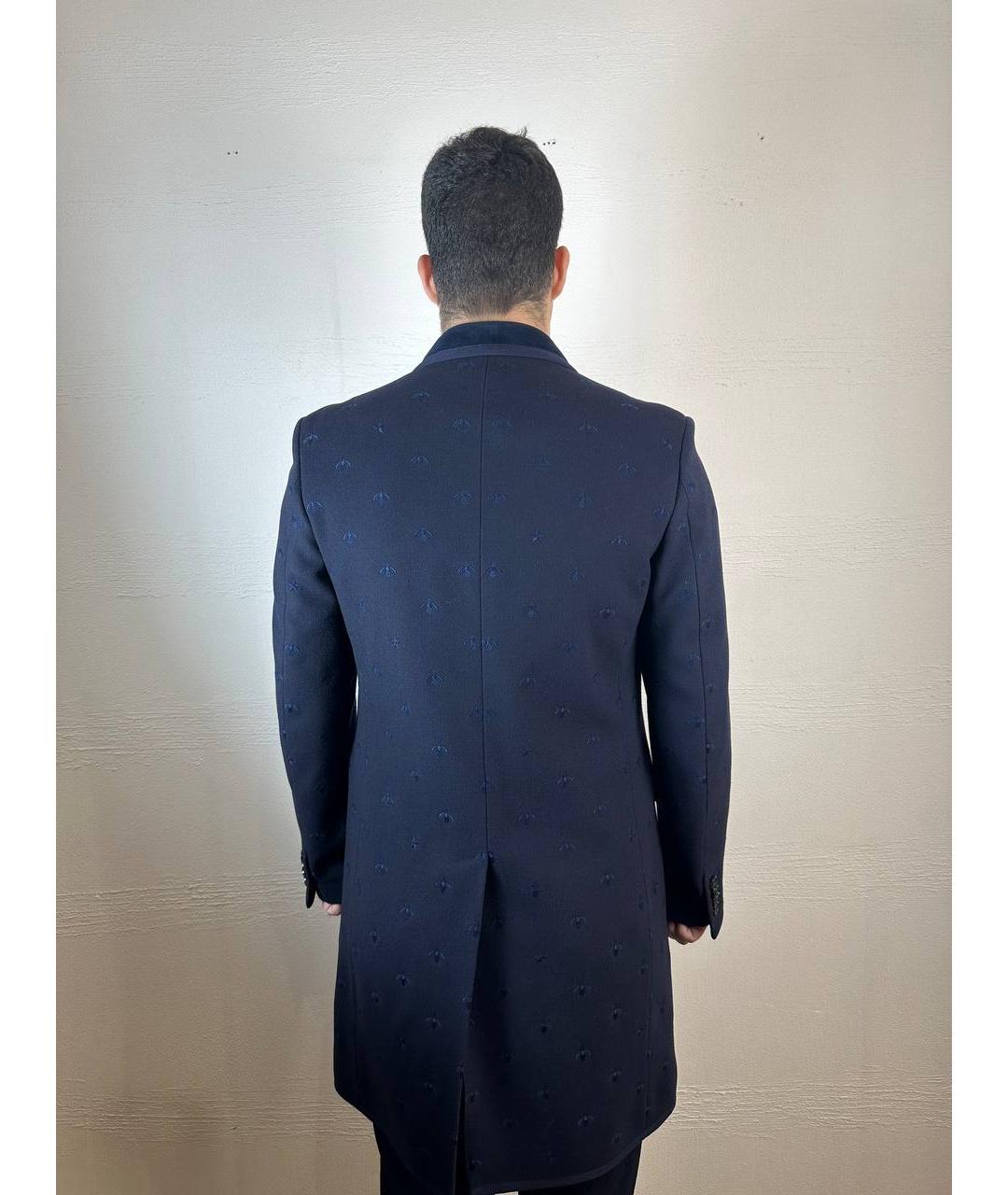 GUCCI Синее шерстяное пальто, фото 2