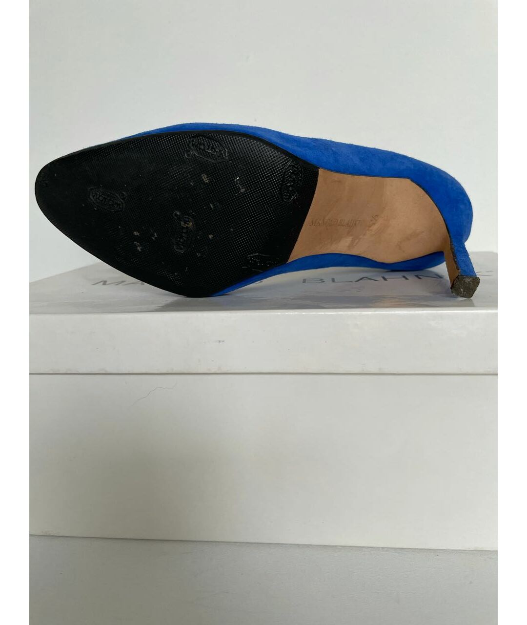 MANOLO BLAHNIK Синие замшевые туфли, фото 5