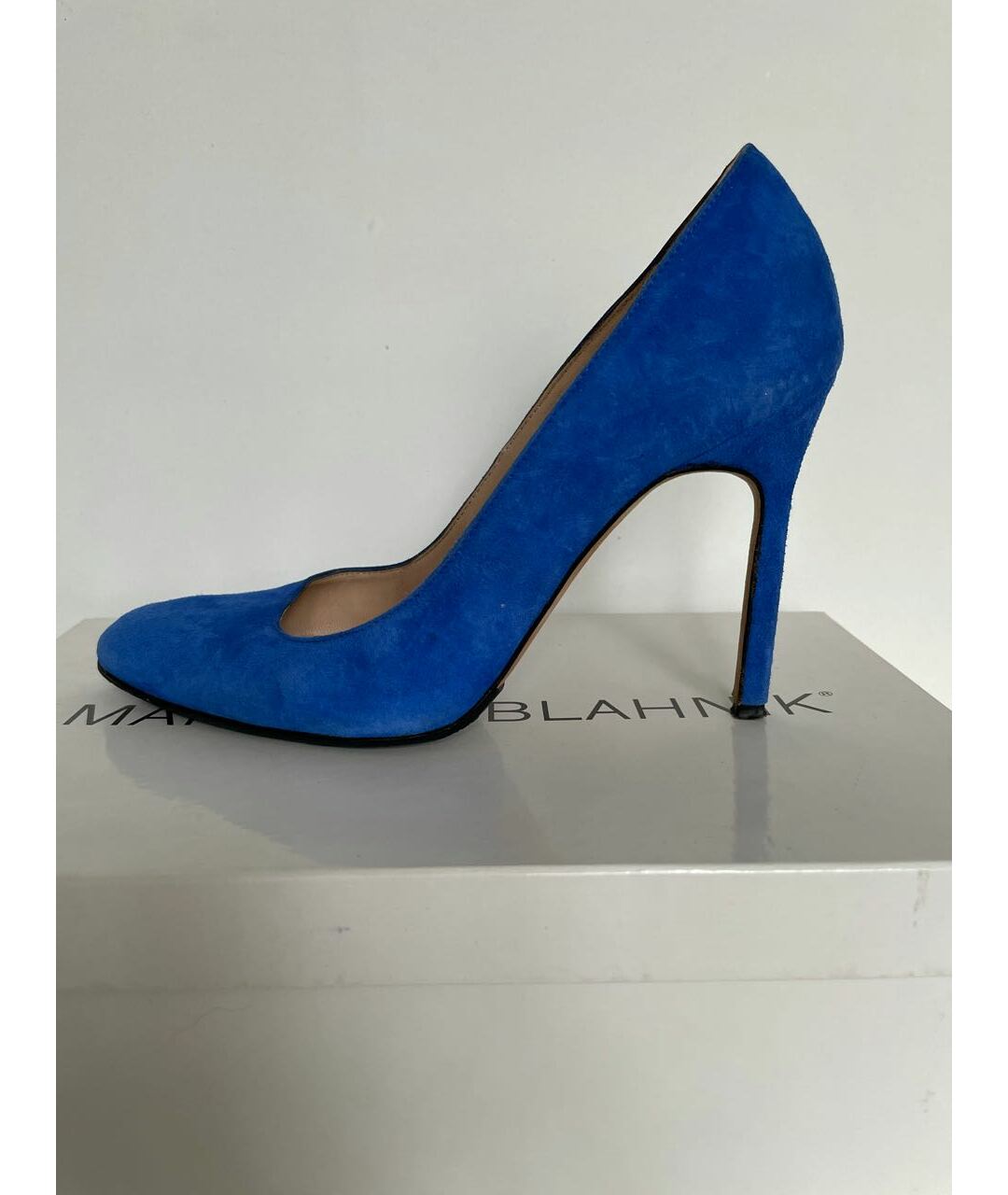 MANOLO BLAHNIK Синие замшевые туфли, фото 6