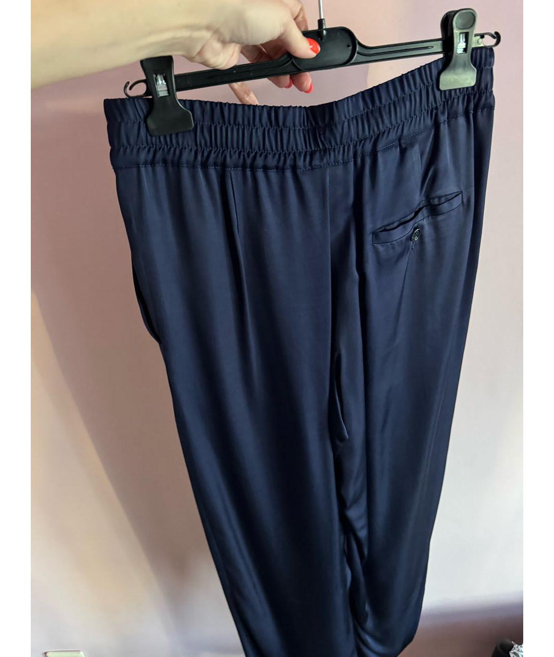 DRIES VAN NOTEN Темно-синие вискозные брюки широкие, фото 2