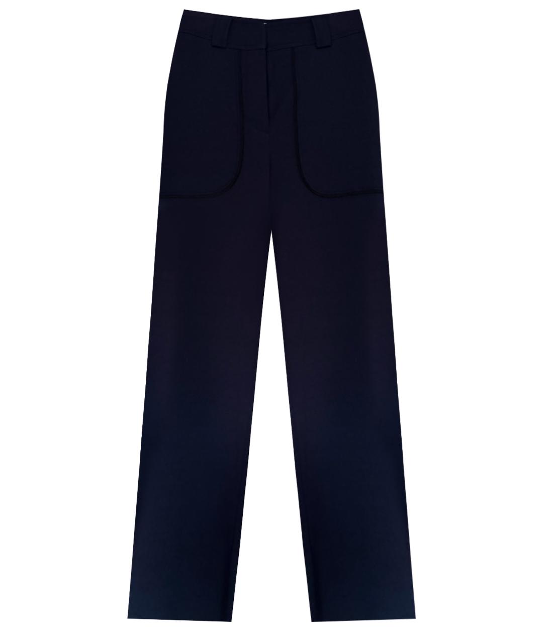 SEE BY CHLOE Темно-синие полиэстеровые прямые брюки, фото 1