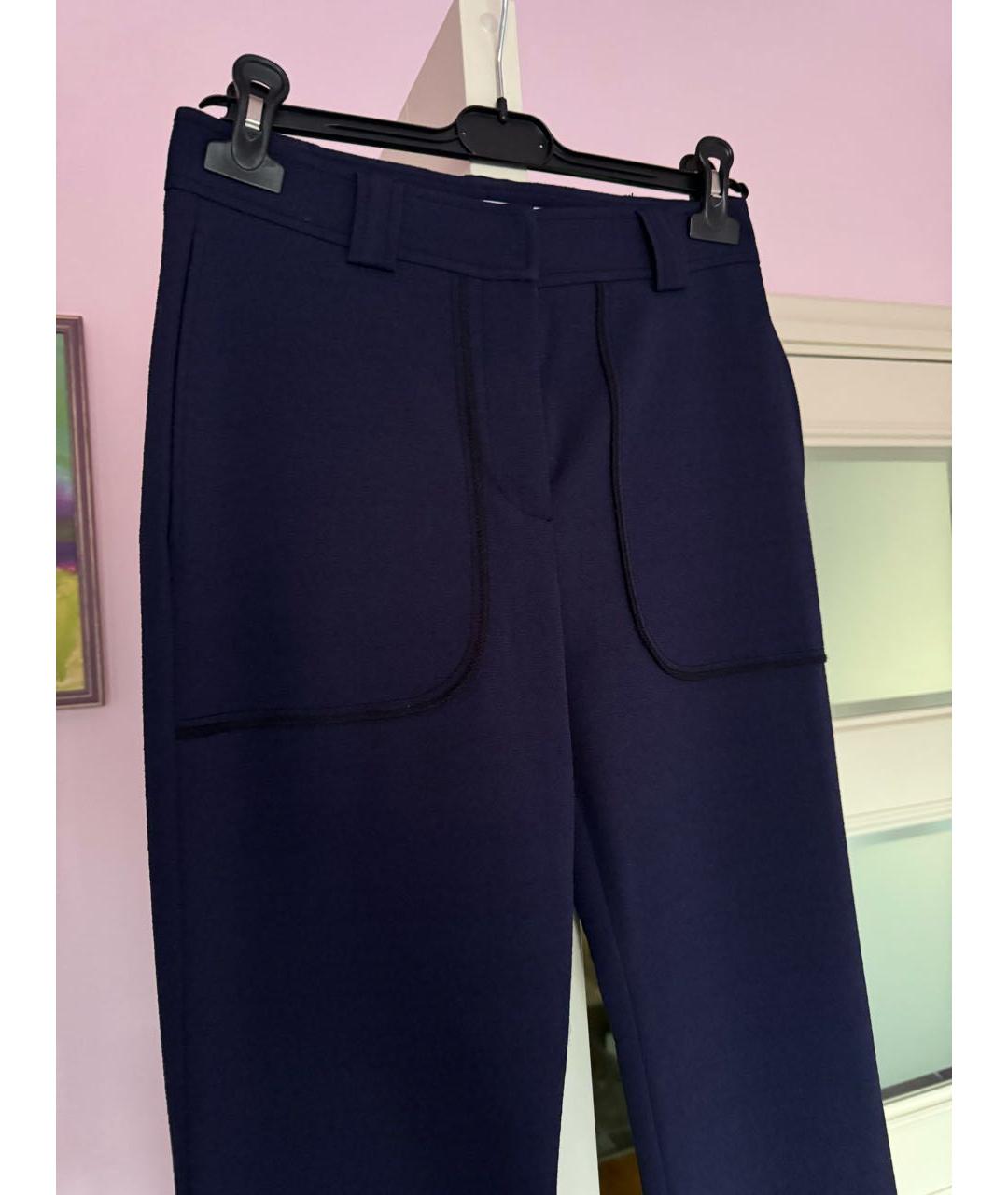 SEE BY CHLOE Темно-синие полиэстеровые прямые брюки, фото 2