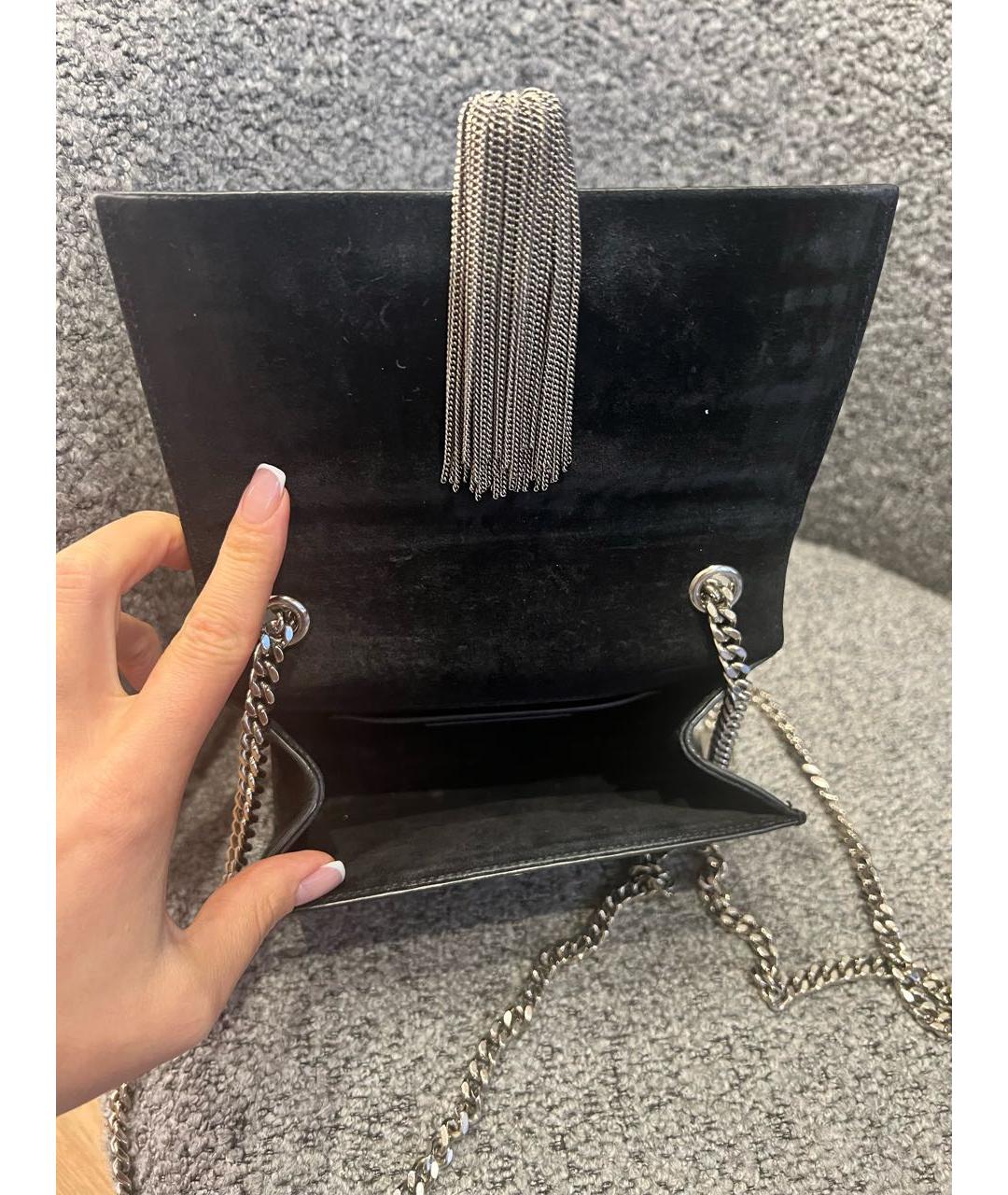 SAINT LAURENT Черная кожаная сумка через плечо, фото 4