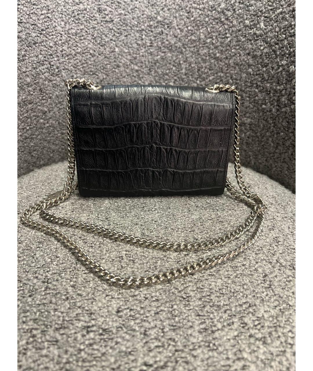 SAINT LAURENT Черная кожаная сумка через плечо, фото 3