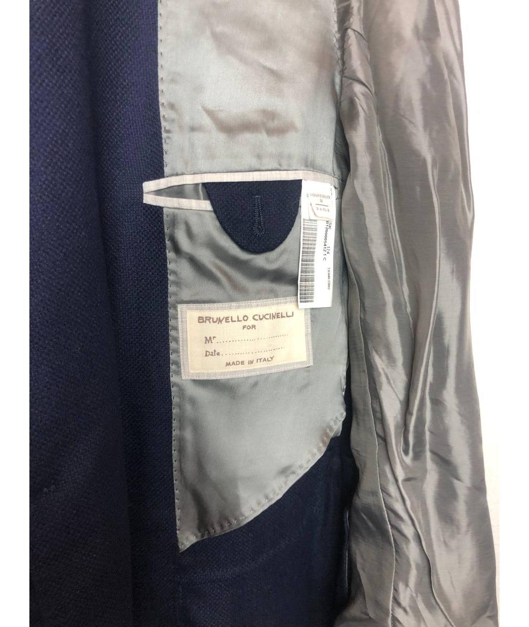 BRUNELLO CUCINELLI Синий шерстяной пиджак, фото 3