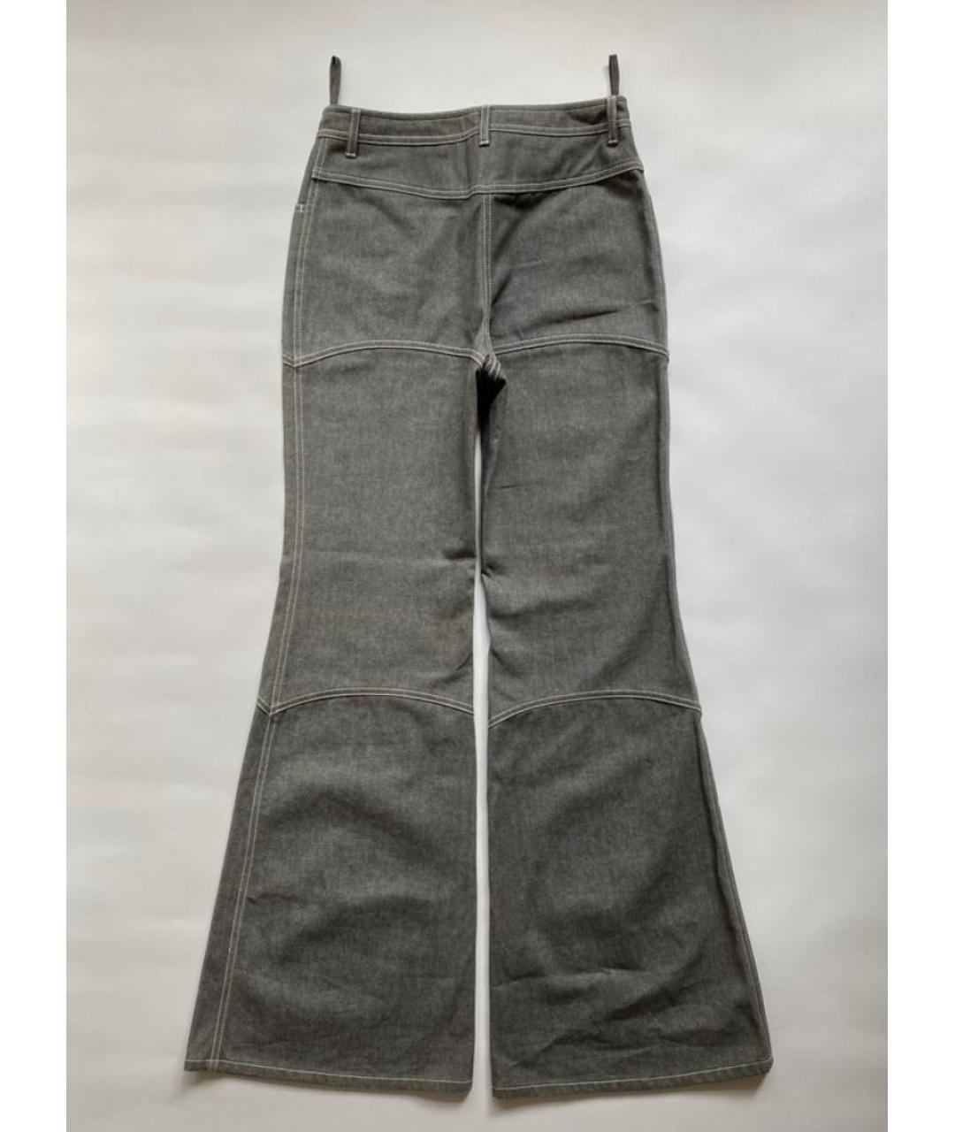 CHANEL PRE-OWNED Антрацитовые хлопковые джинсы клеш, фото 2
