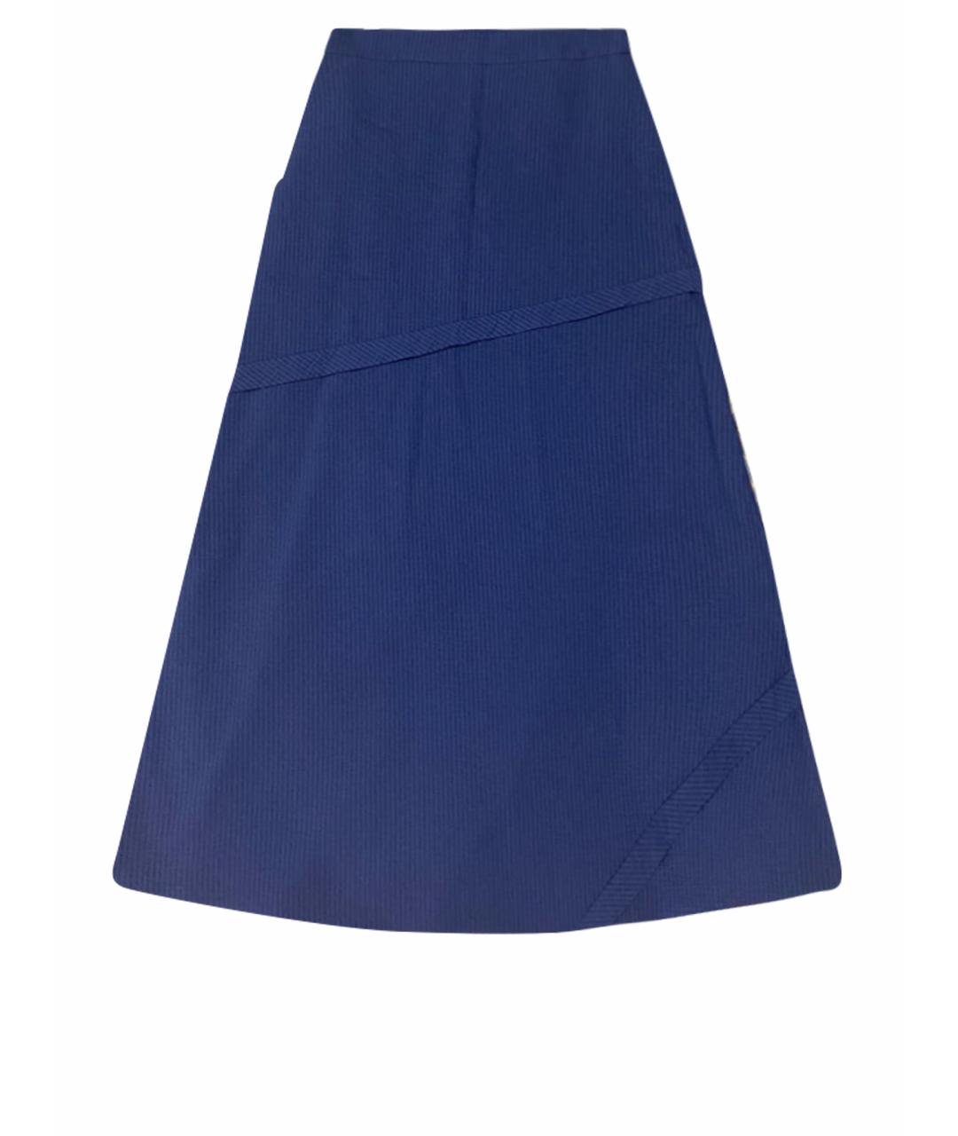 EMPORIO ARMANI Темно-синяя полиамидовая юбка макси, фото 1