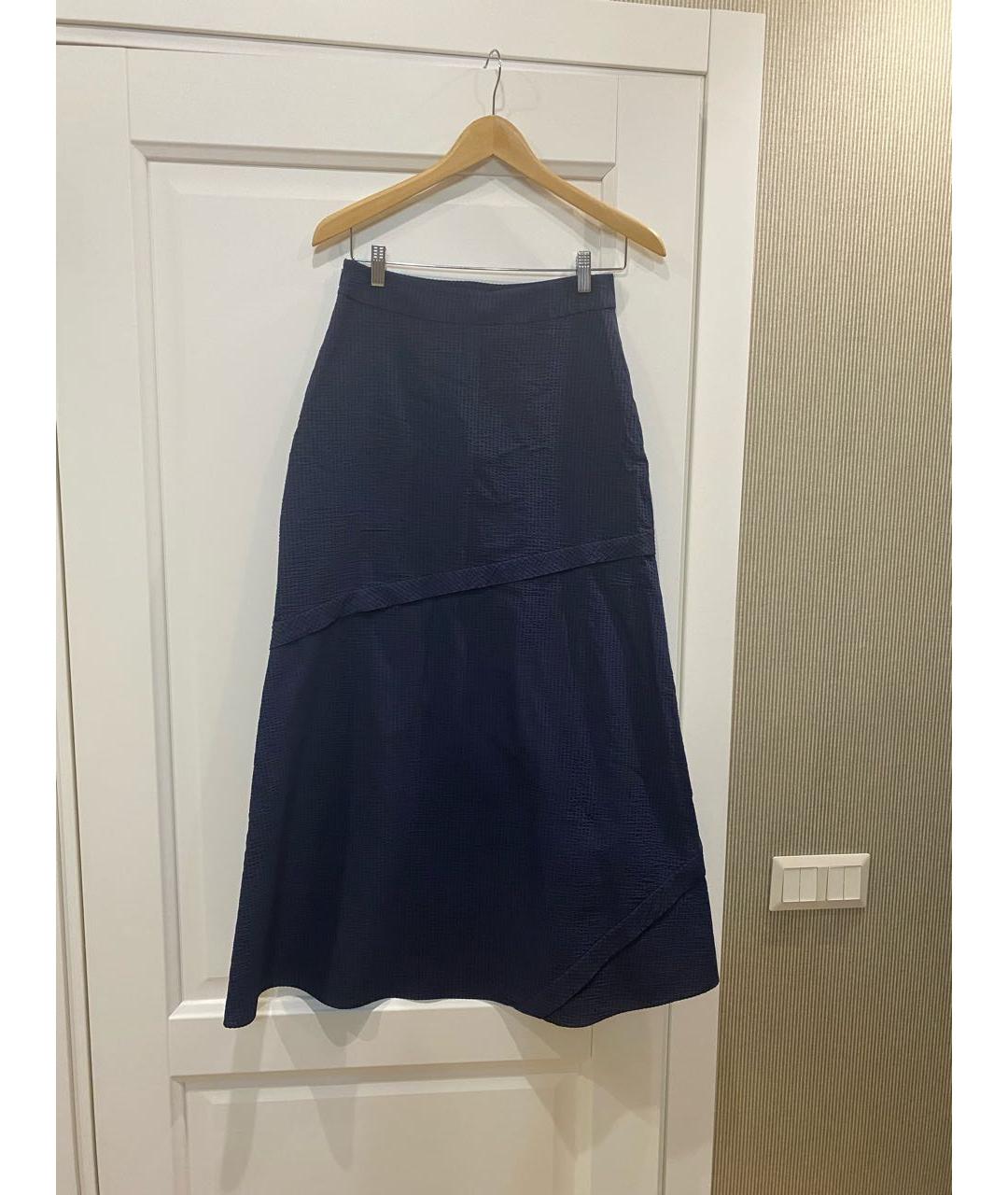 EMPORIO ARMANI Темно-синяя полиамидовая юбка макси, фото 2