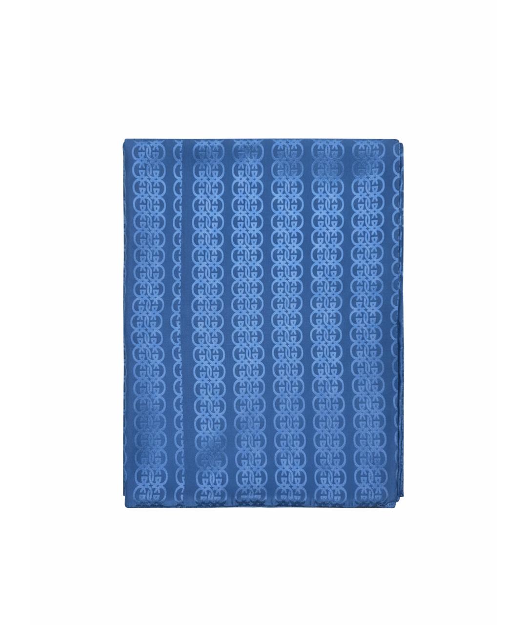 GUCCI Синий шелковый платок, фото 1