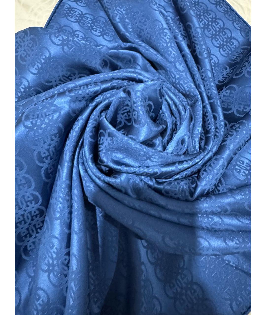GUCCI Синий шелковый платок, фото 6