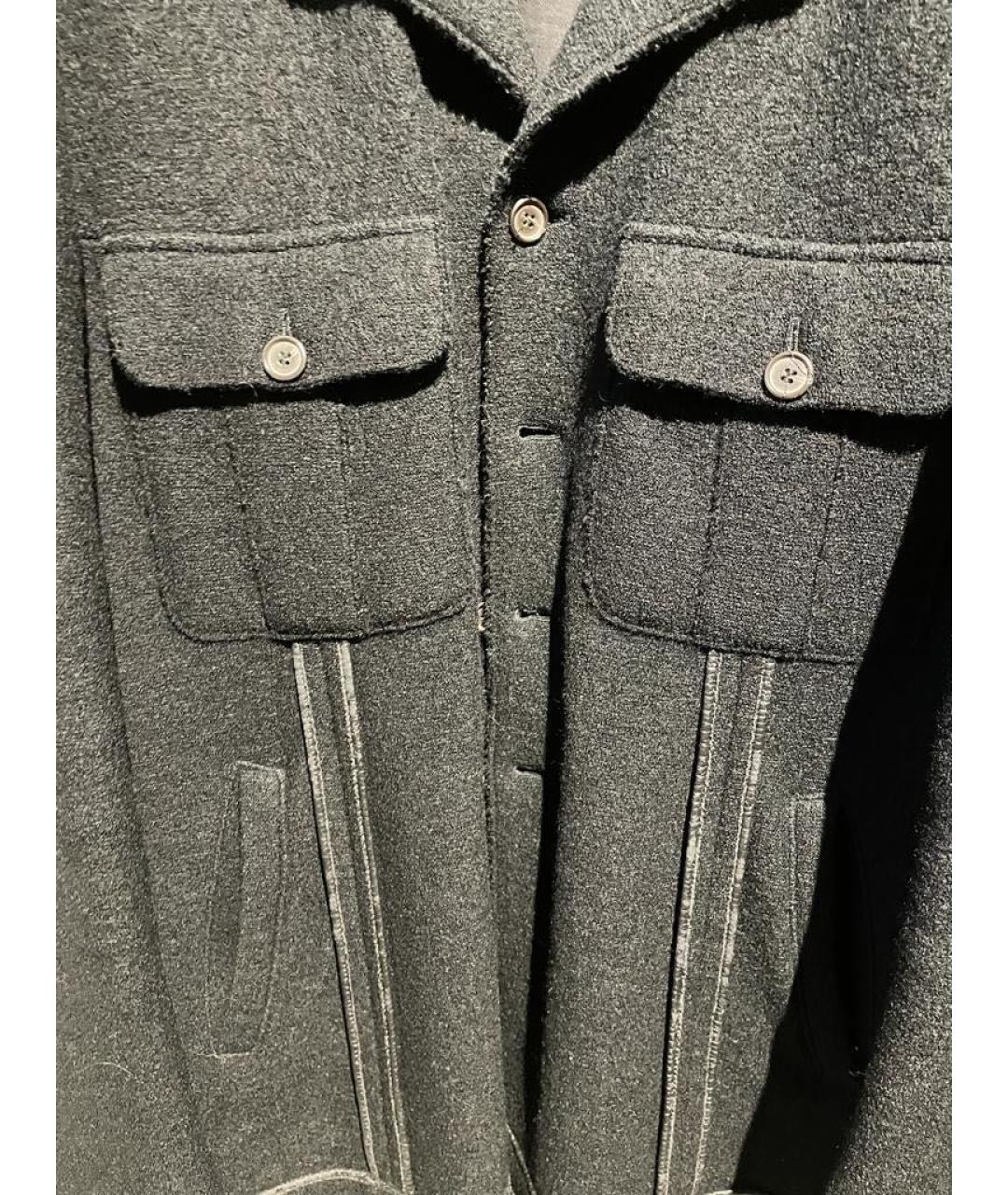 JOHN RICHMOND Антрацитовое шерстяное пальто, фото 6