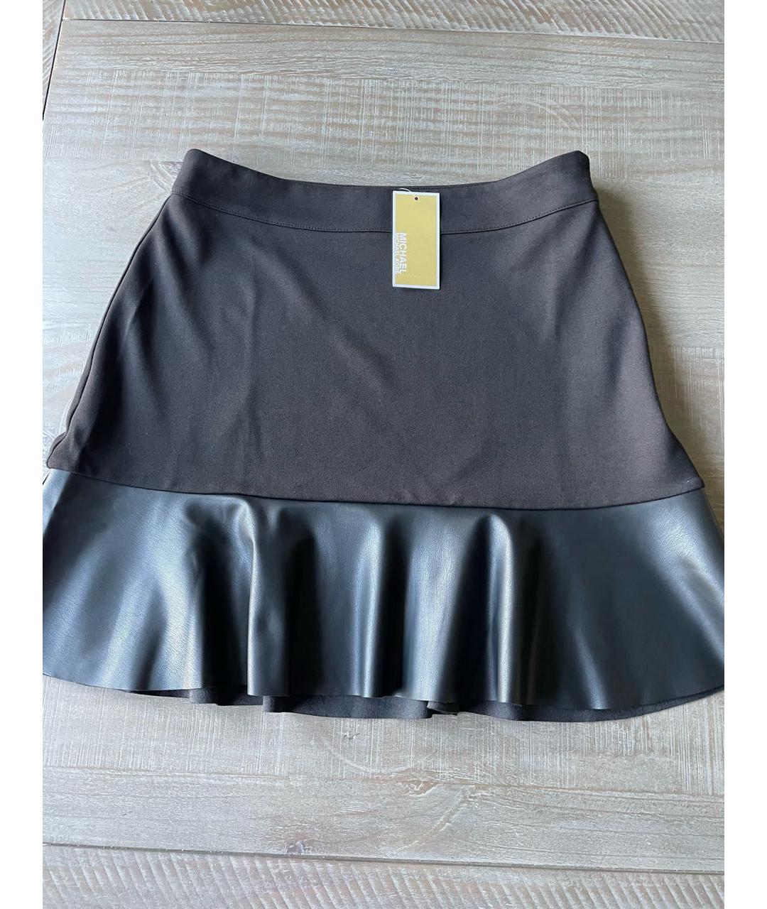 MICHAEL KORS Черная вискозная юбка мини, фото 2
