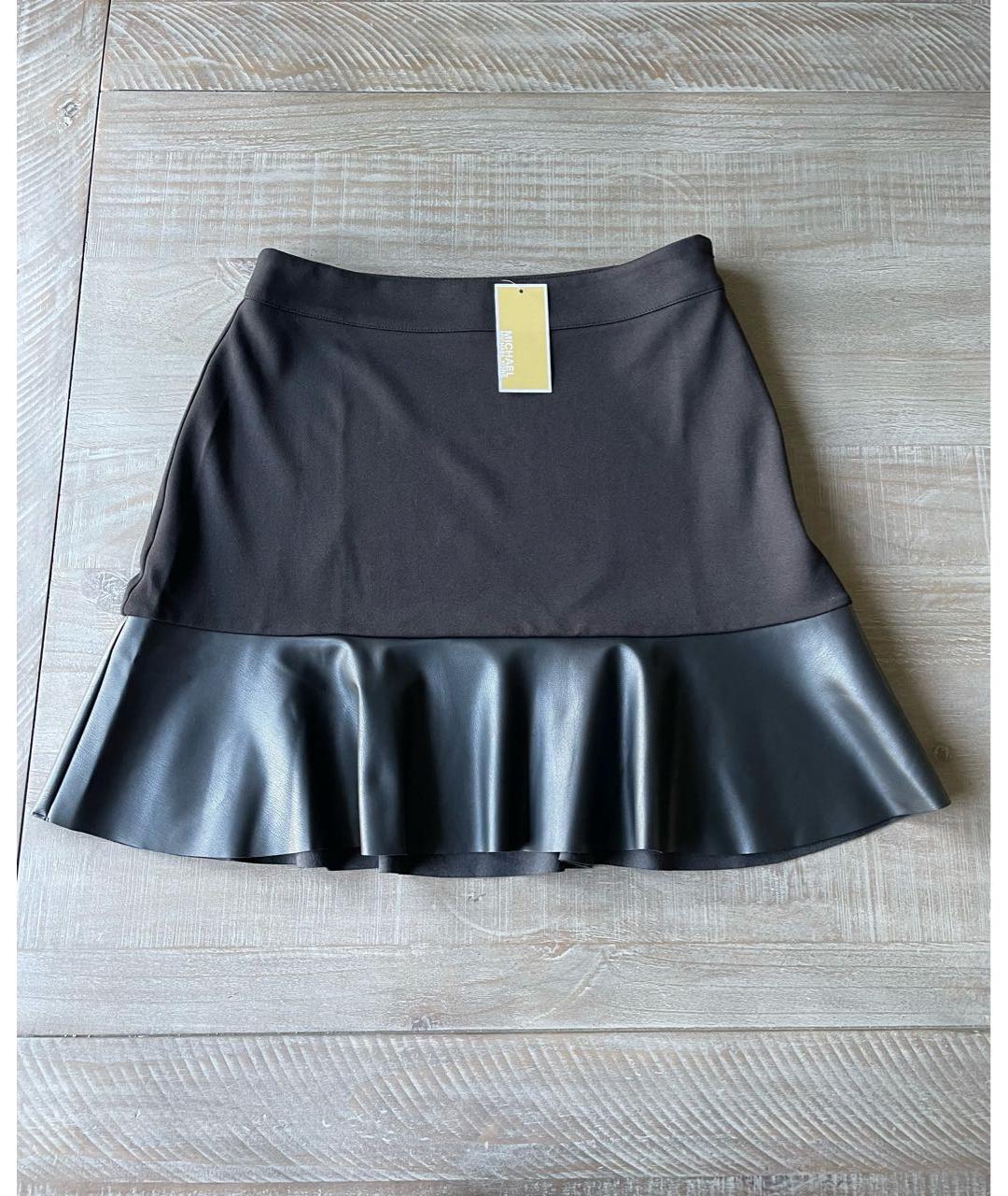 MICHAEL KORS Черная вискозная юбка мини, фото 9