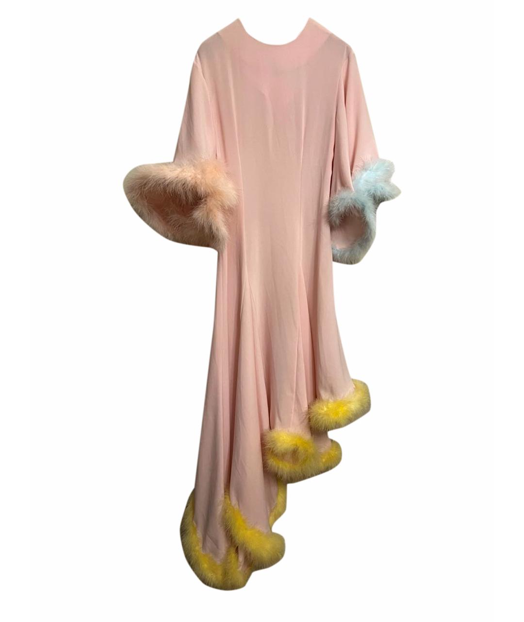 GEORGE KEBURIA Розовое шелковое вечернее платье, фото 1