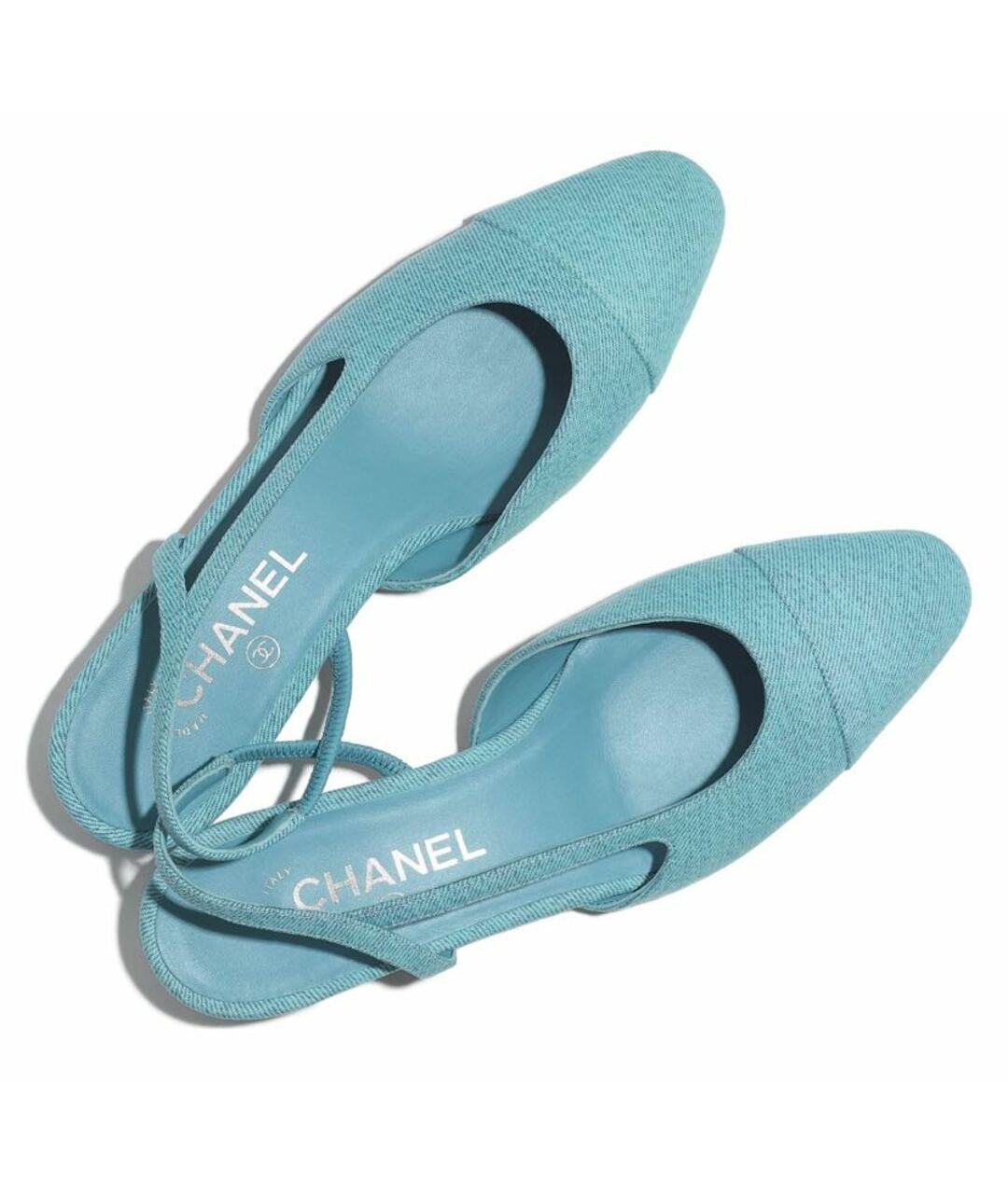 CHANEL PRE-OWNED Голубые текстильные туфли, фото 4