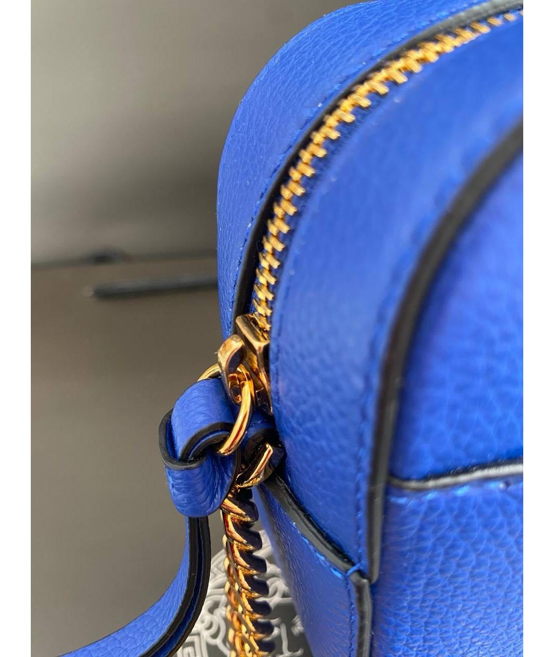 VERSACE COLLECTION Синяя кожаная сумка через плечо, фото 8