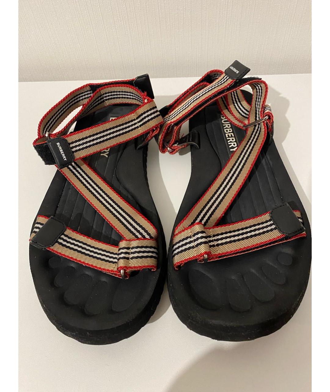 BURBERRY Черные текстильные сандалии, фото 3