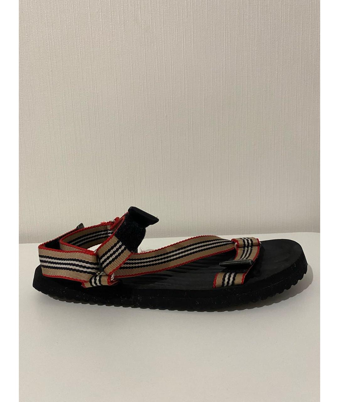 BURBERRY Черные текстильные сандалии, фото 2