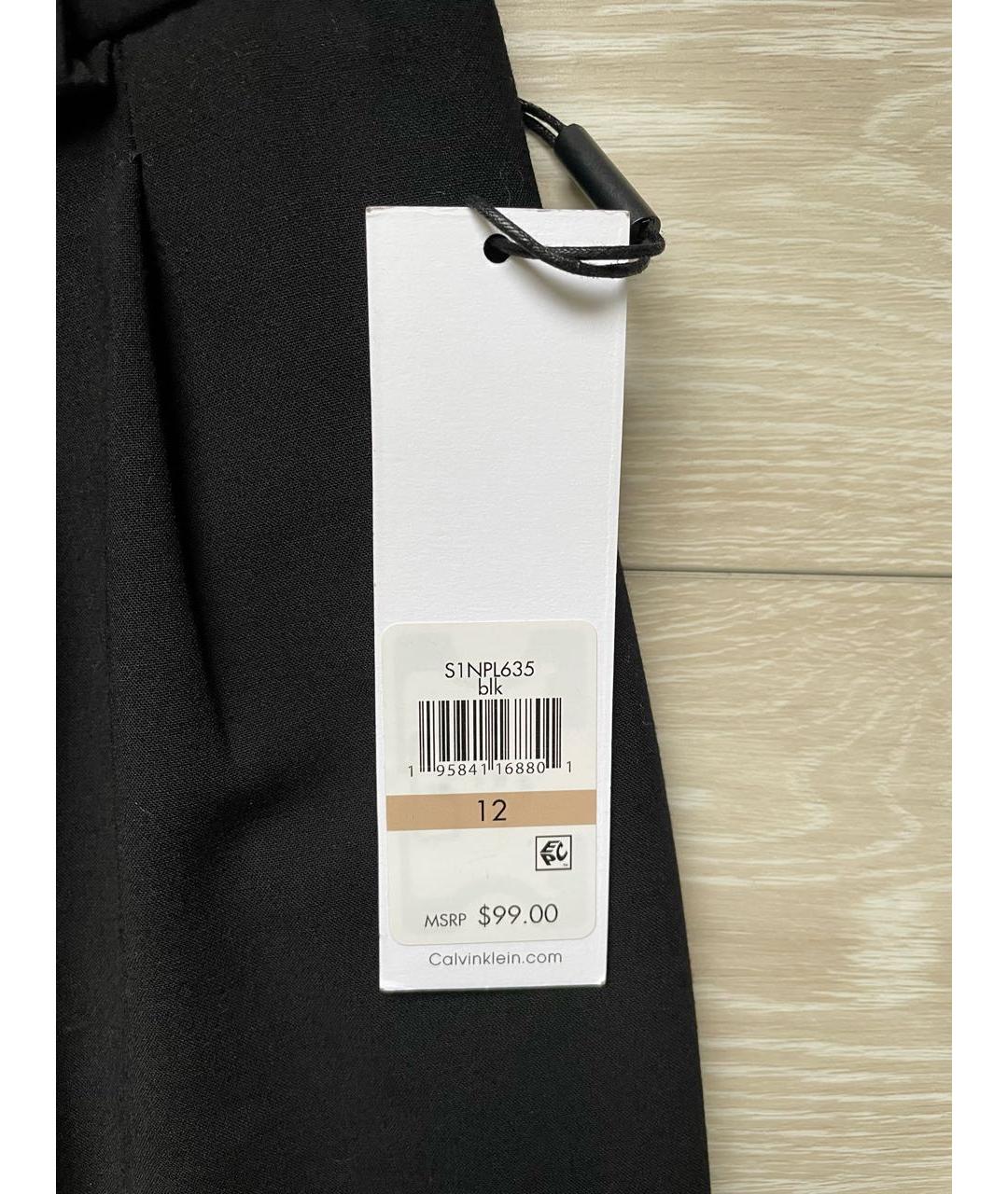 CALVIN KLEIN Черные полиэстеровые брюки узкие, фото 3
