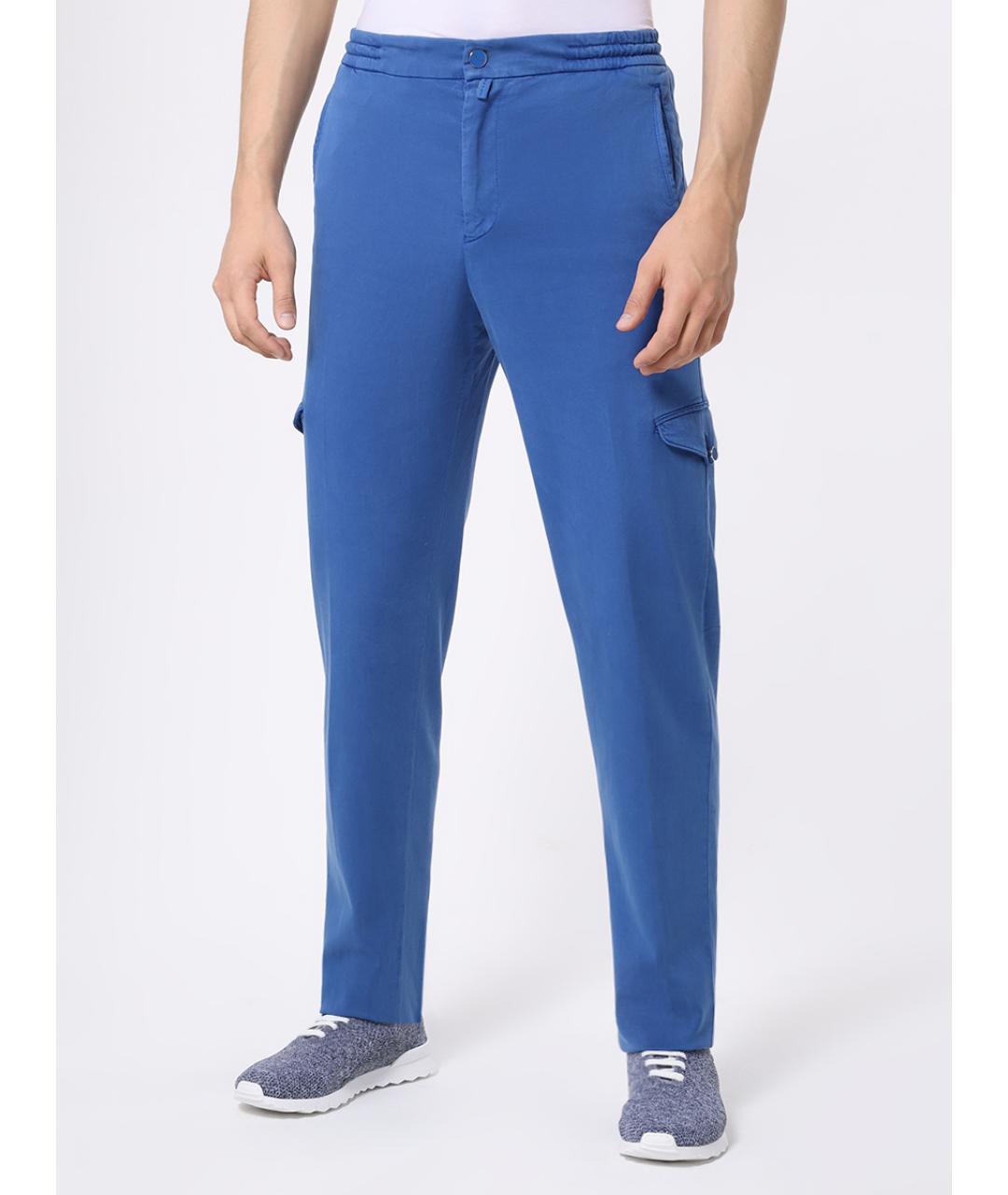 KITON Голубые брюки чинос, фото 4