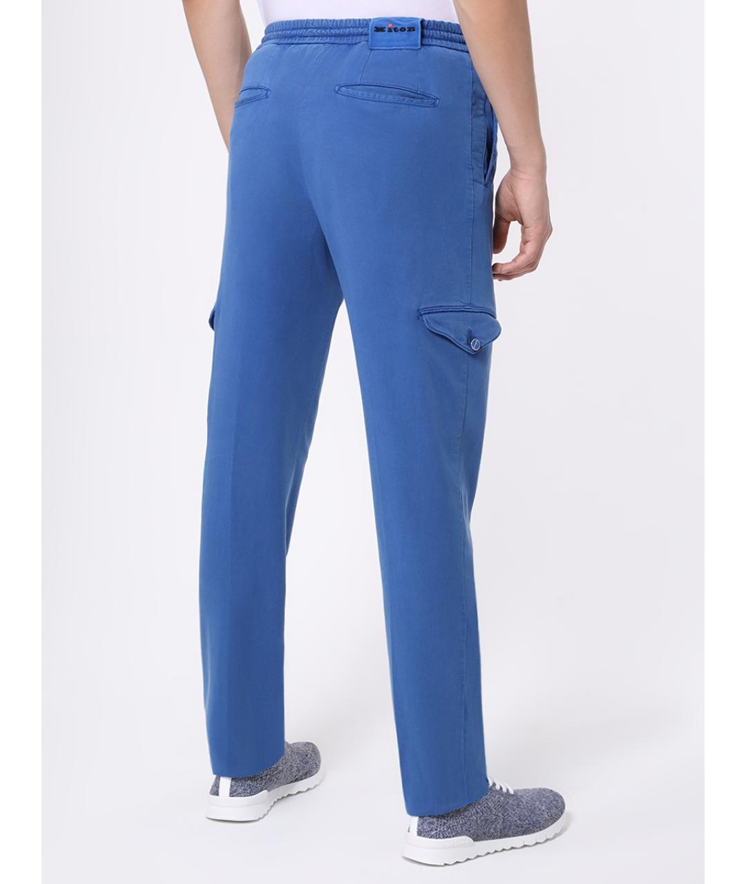 KITON Голубые брюки чинос, фото 3