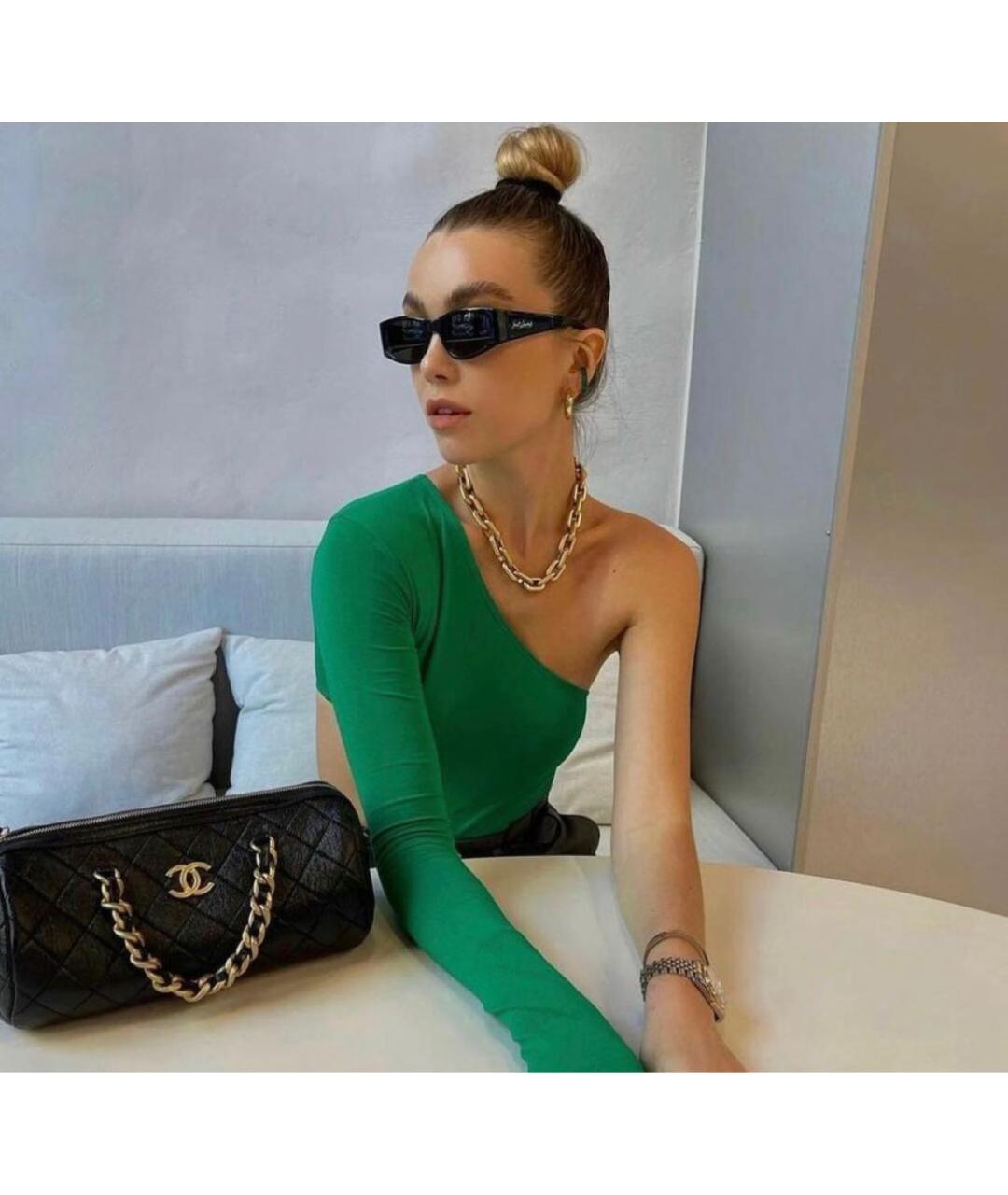 SAINT LAURENT Коричневые пластиковые солнцезащитные очки, фото 4