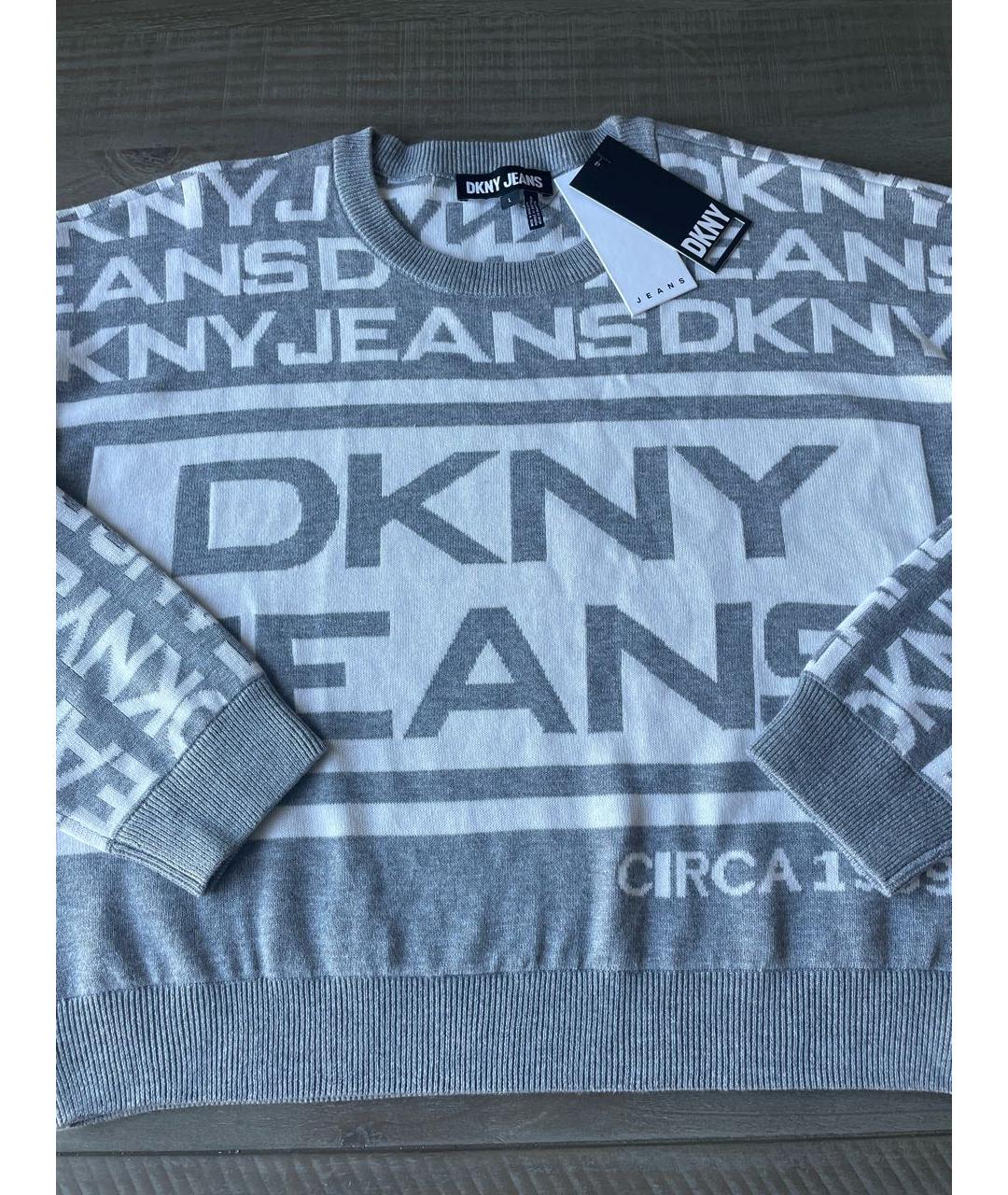 DKNY Серый хлопковый джемпер / свитер, фото 2