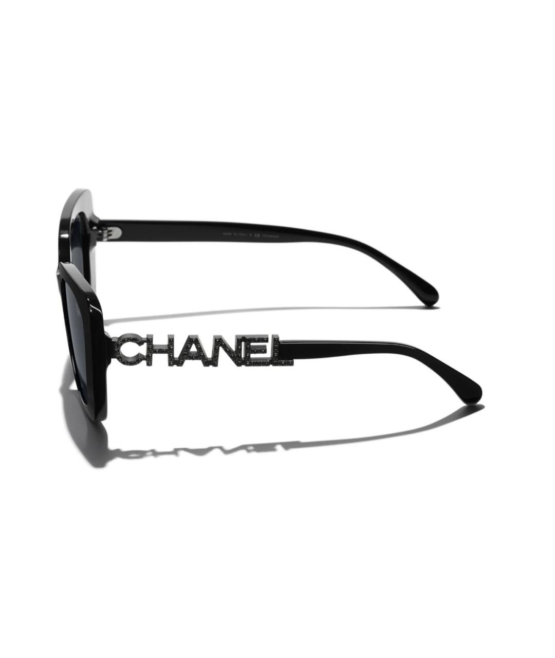 CHANEL Черные пластиковые солнцезащитные очки, фото 2