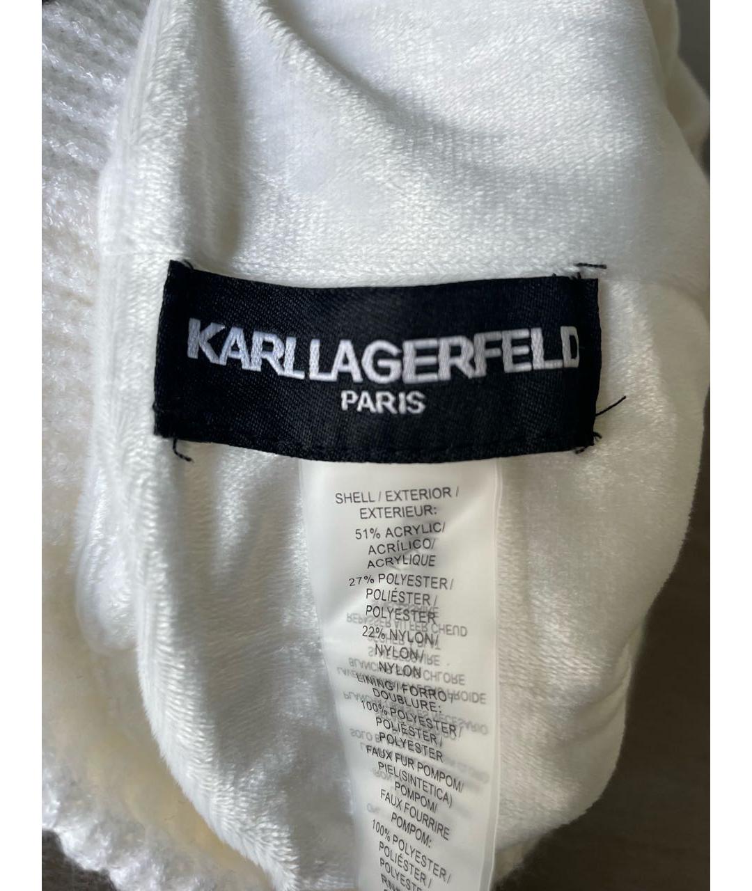 KARL LAGERFELD Белая синтетическая шапка, фото 8