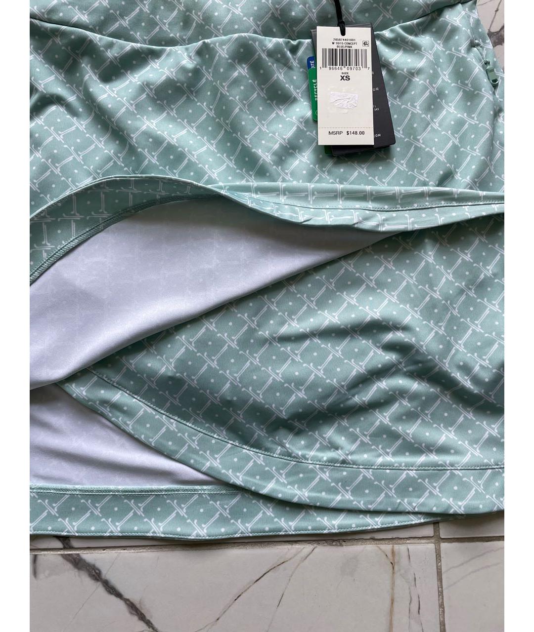 POLO RALPH LAUREN Бирюзовая полиэстеровая юбка мини, фото 5