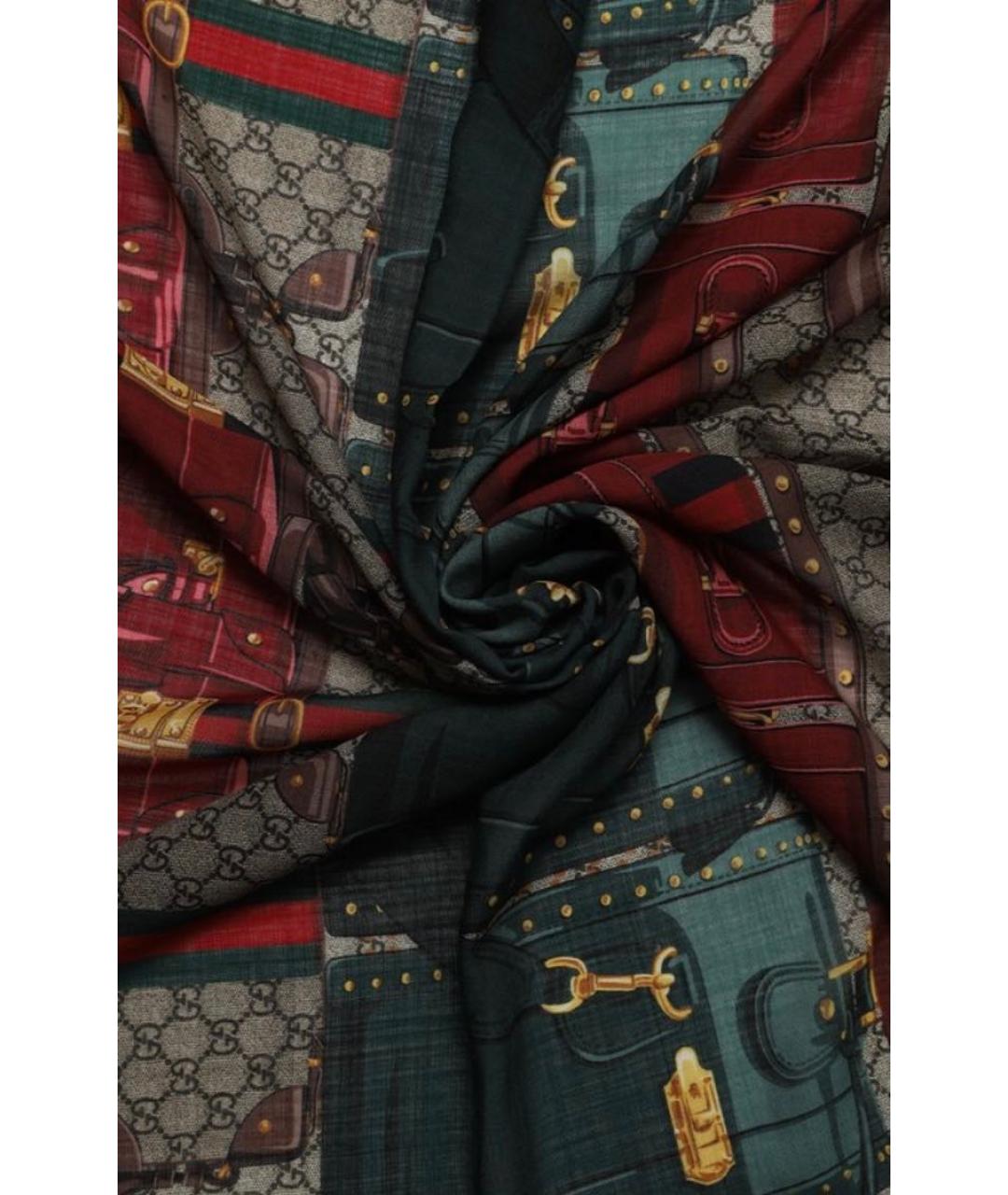GUCCI Мульти шерстяной платок, фото 2