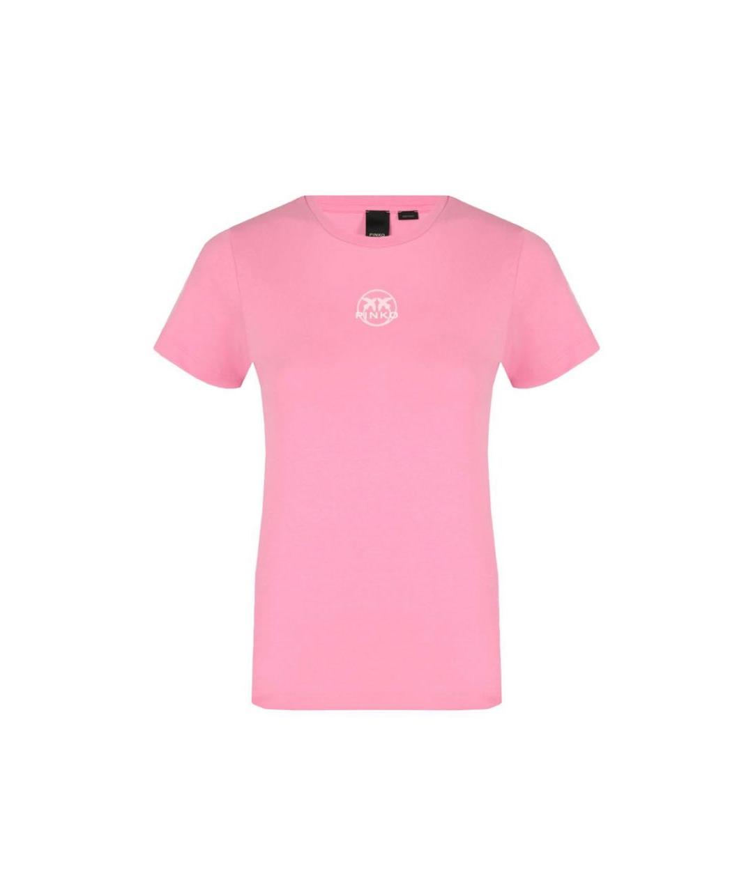 PINKO Розовая хлопковая футболка, фото 1