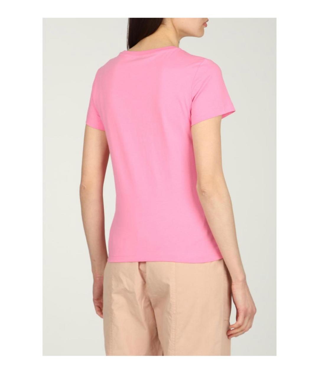 PINKO Розовая хлопковая футболка, фото 3