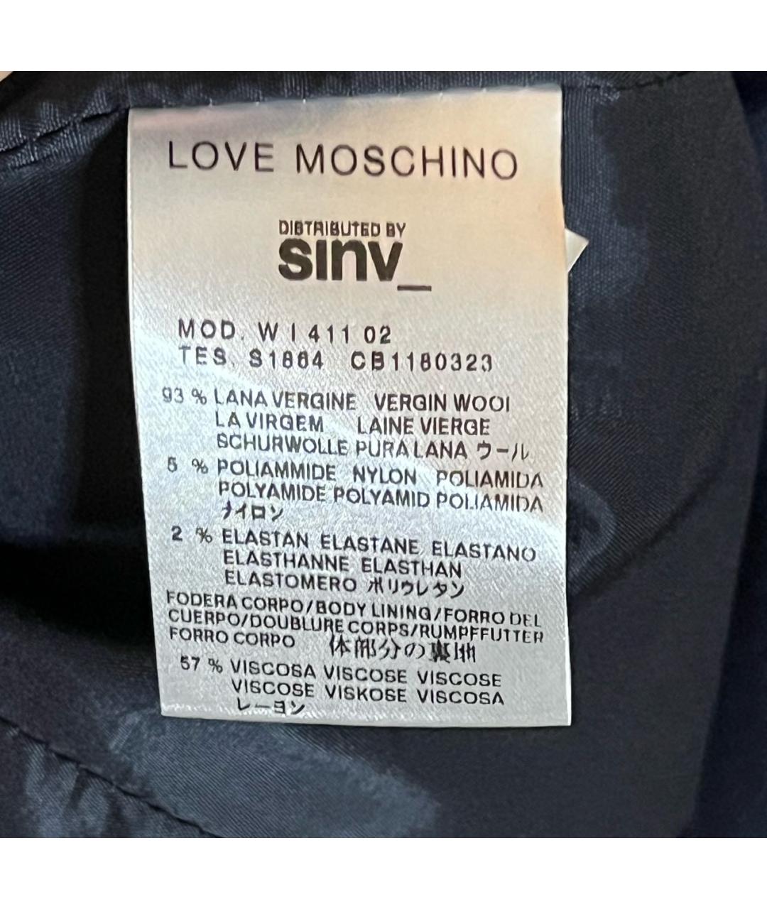 LOVE MOSCHINO Синий шерстяной жакет/пиджак, фото 4