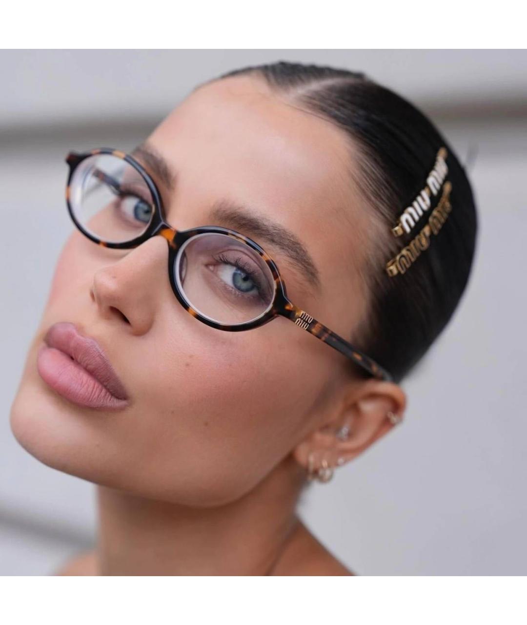 MIU MIU Коричневые пластиковые солнцезащитные очки, фото 3
