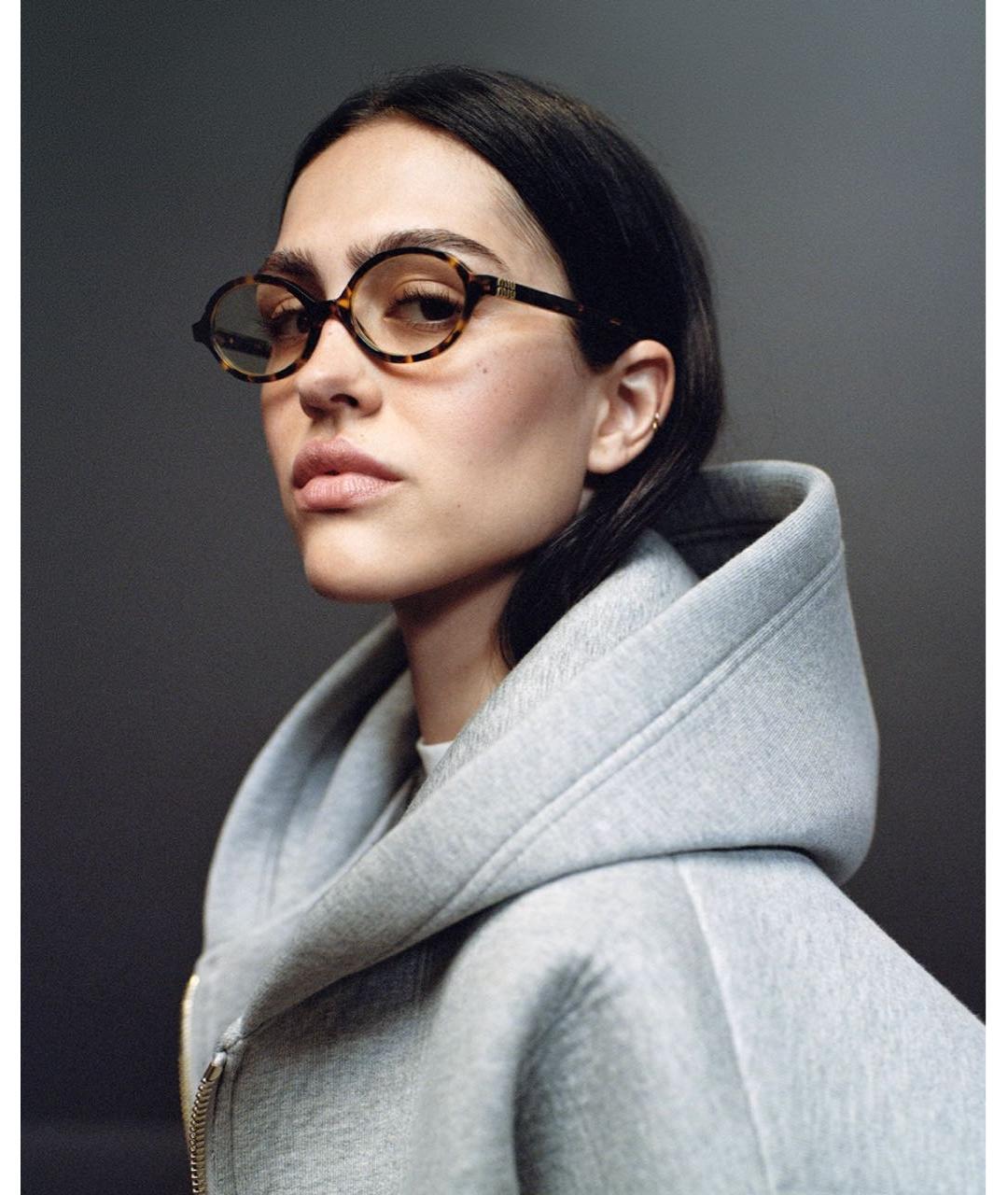 MIU MIU Коричневые пластиковые солнцезащитные очки, фото 2