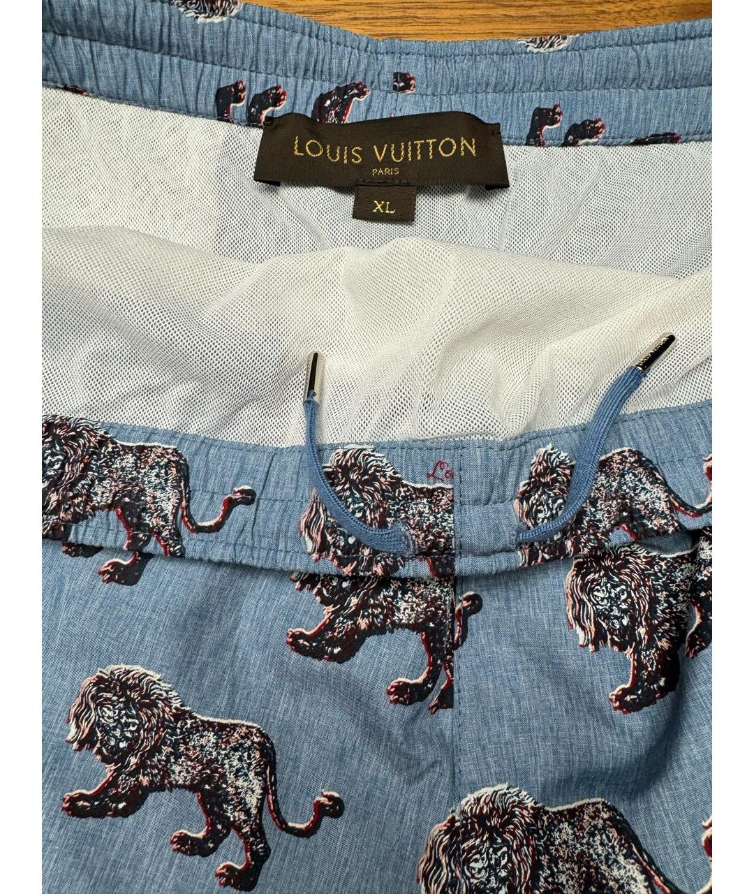 LOUIS VUITTON Синие полиэстеровые шорты, фото 3