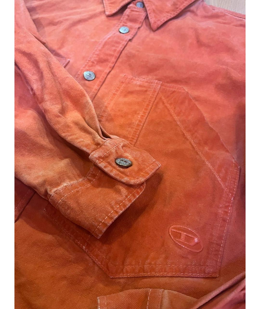 DIESEL Оранжевая хлопковая куртка, фото 4