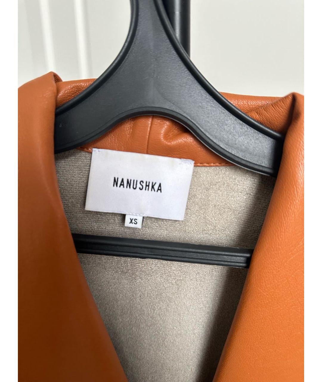 NANUSHKA Оранжевое полиэстеровое повседневное платье, фото 4