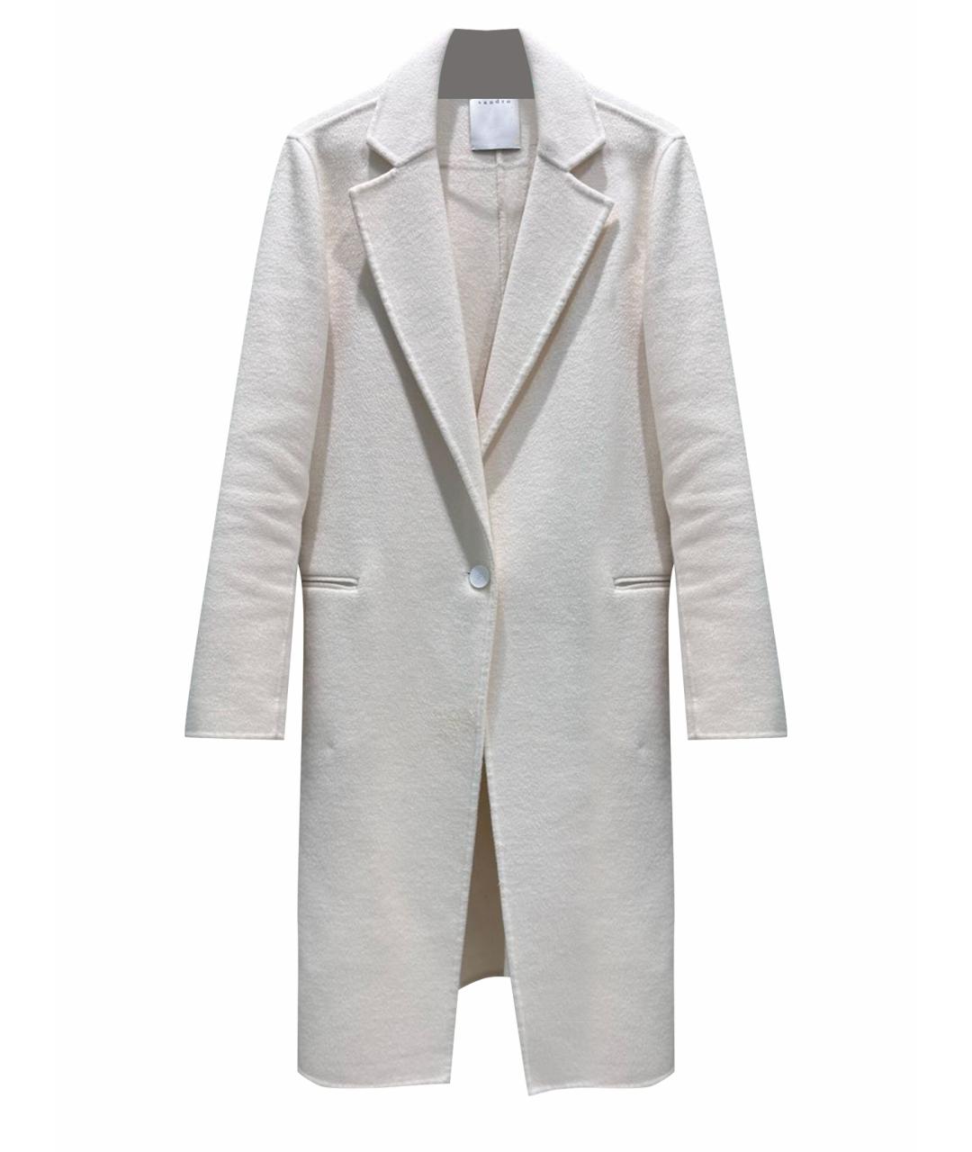 SANDRO Белое шерстяное пальто, фото 1