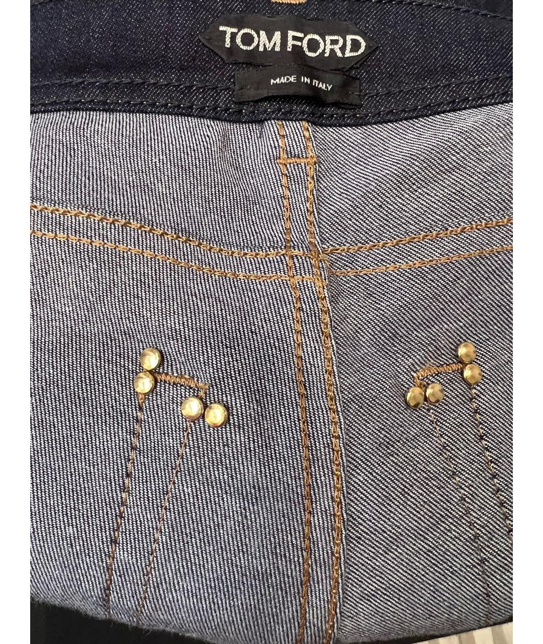TOM FORD Темно-синие хлопко-эластановые джинсы слим, фото 2