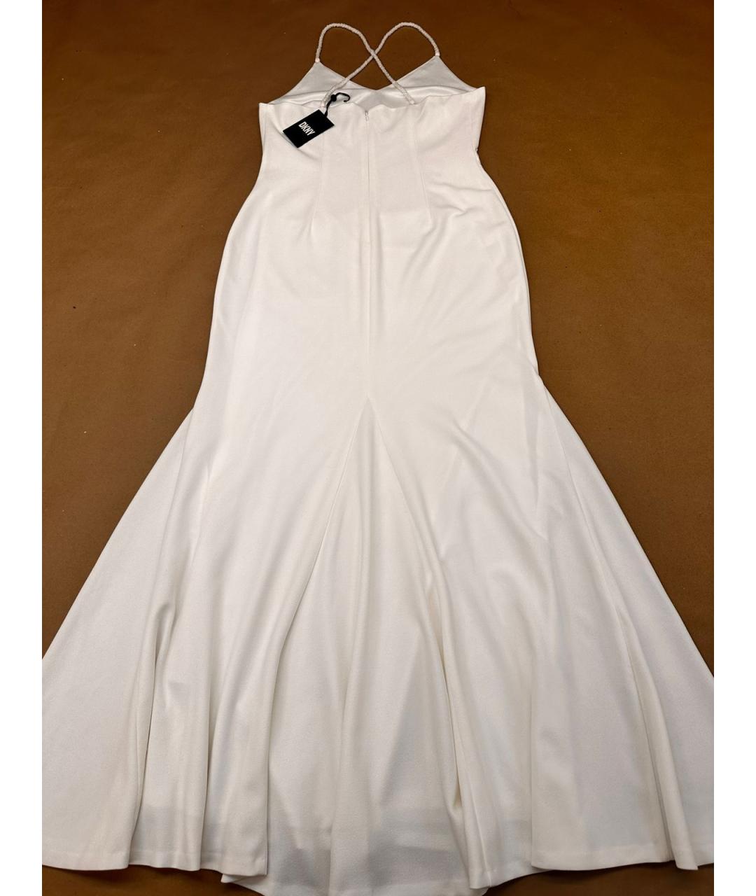 DKNY Белое полиэстеровое вечернее платье, фото 2