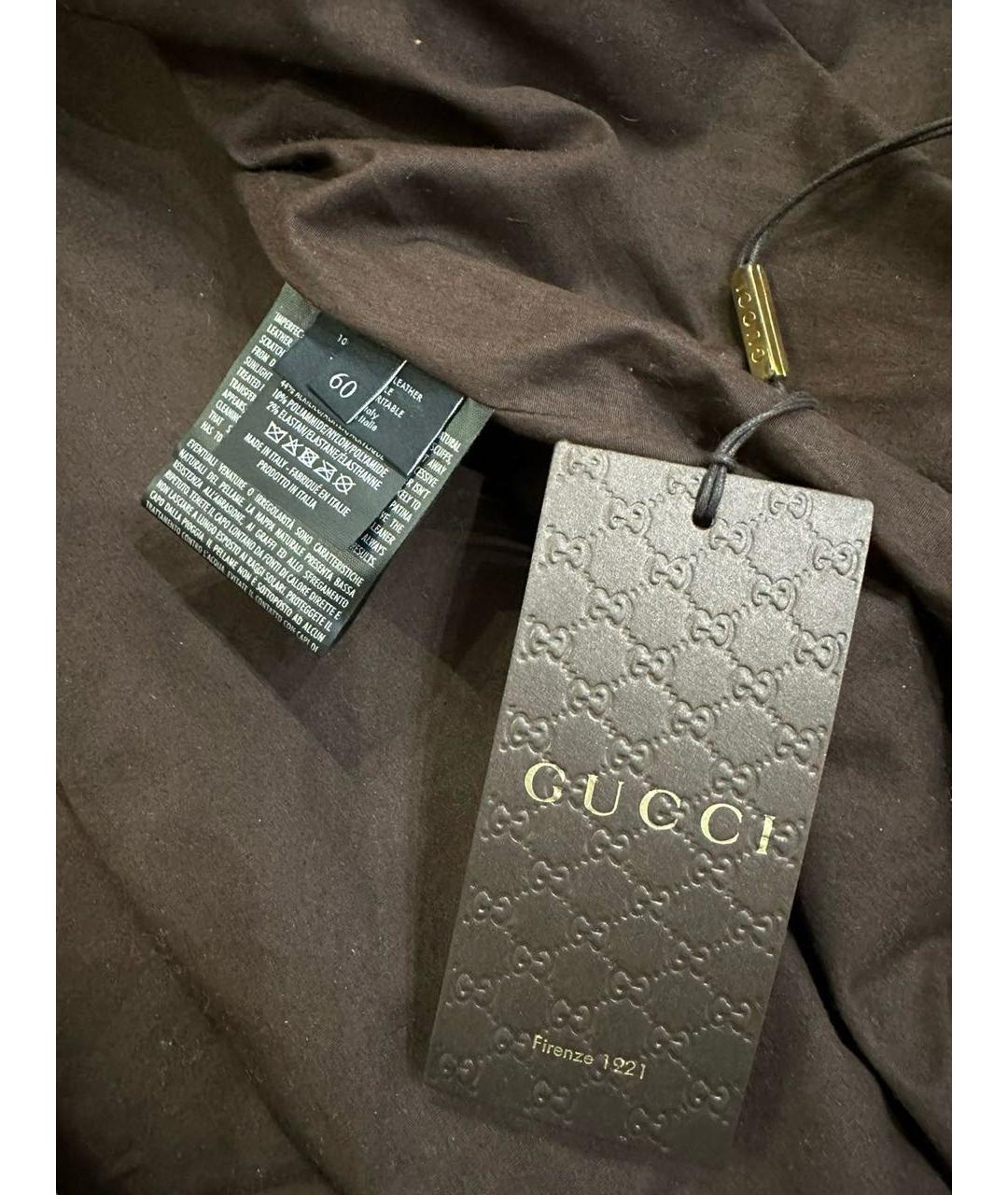 GUCCI Коричневая кожаная куртка, фото 4