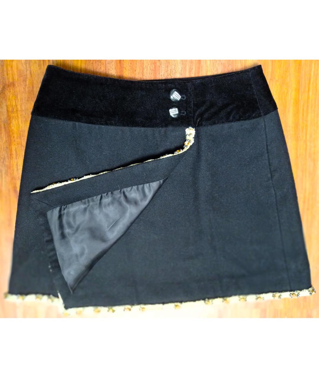 CHANEL PRE-OWNED Серая шерстяная юбка мини, фото 2