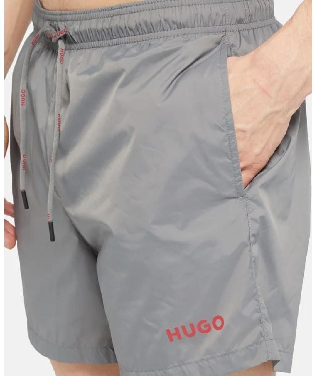 HUGO BOSS Серые полиэстеровые шорты, фото 4